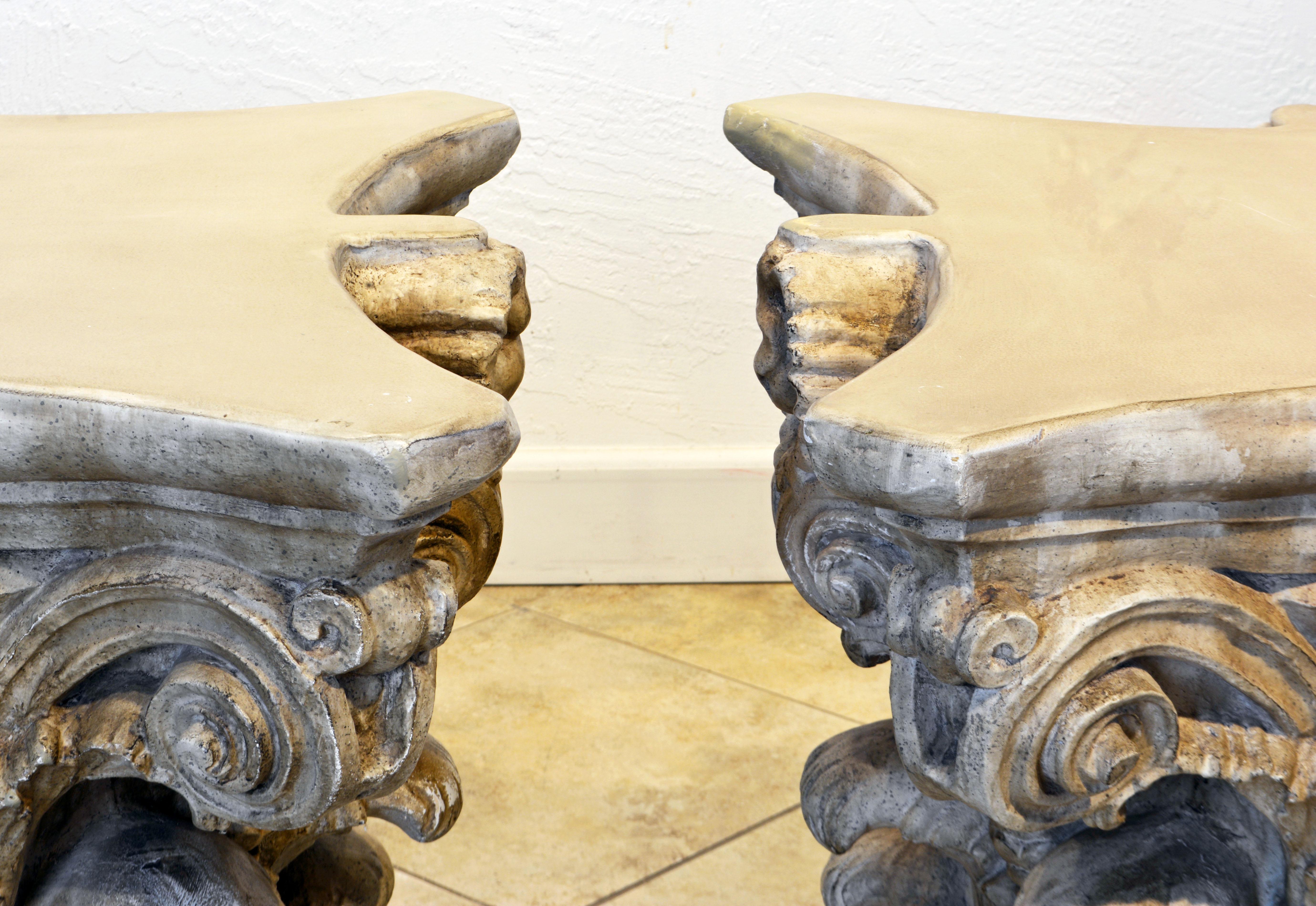 Pair of Corinthian Plaster Capitals after The Antique, Table Bases or Sculptures 5