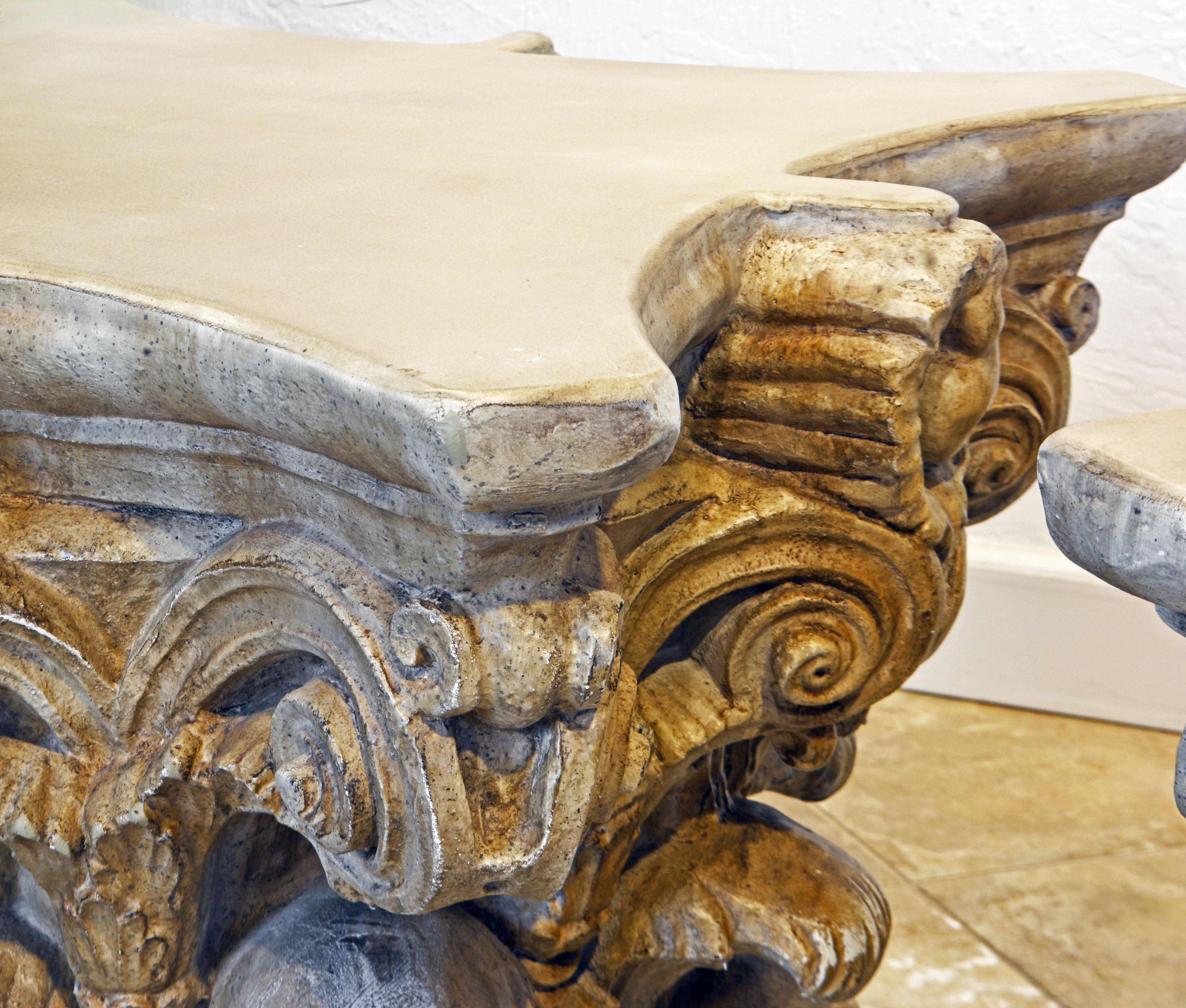 Pair of Corinthian Plaster Capitals after The Antique, Table Bases or Sculptures 2