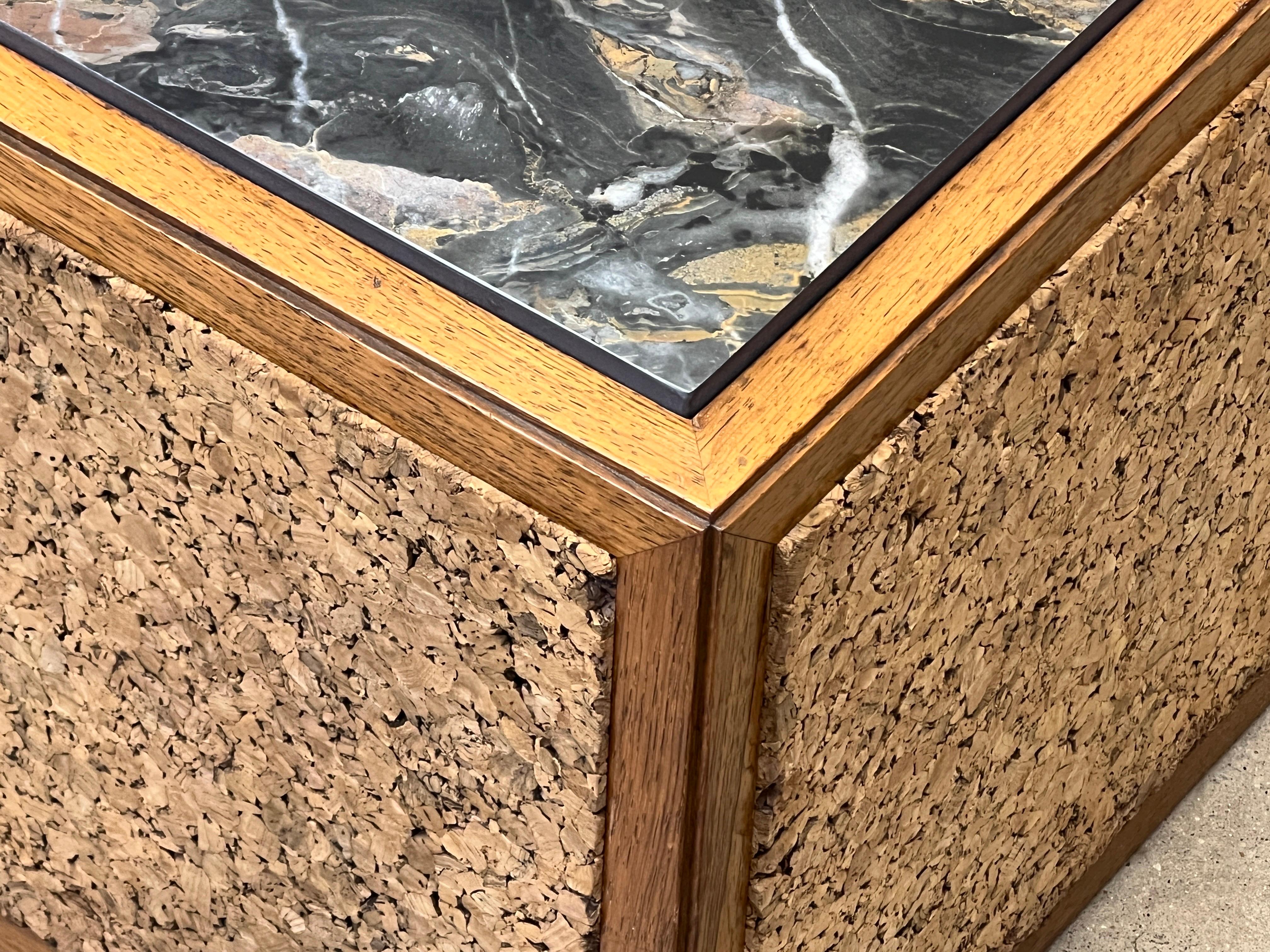 Pair of Cork and Marble Cube Tables by Edward Wormley for Dunbar For Sale 13