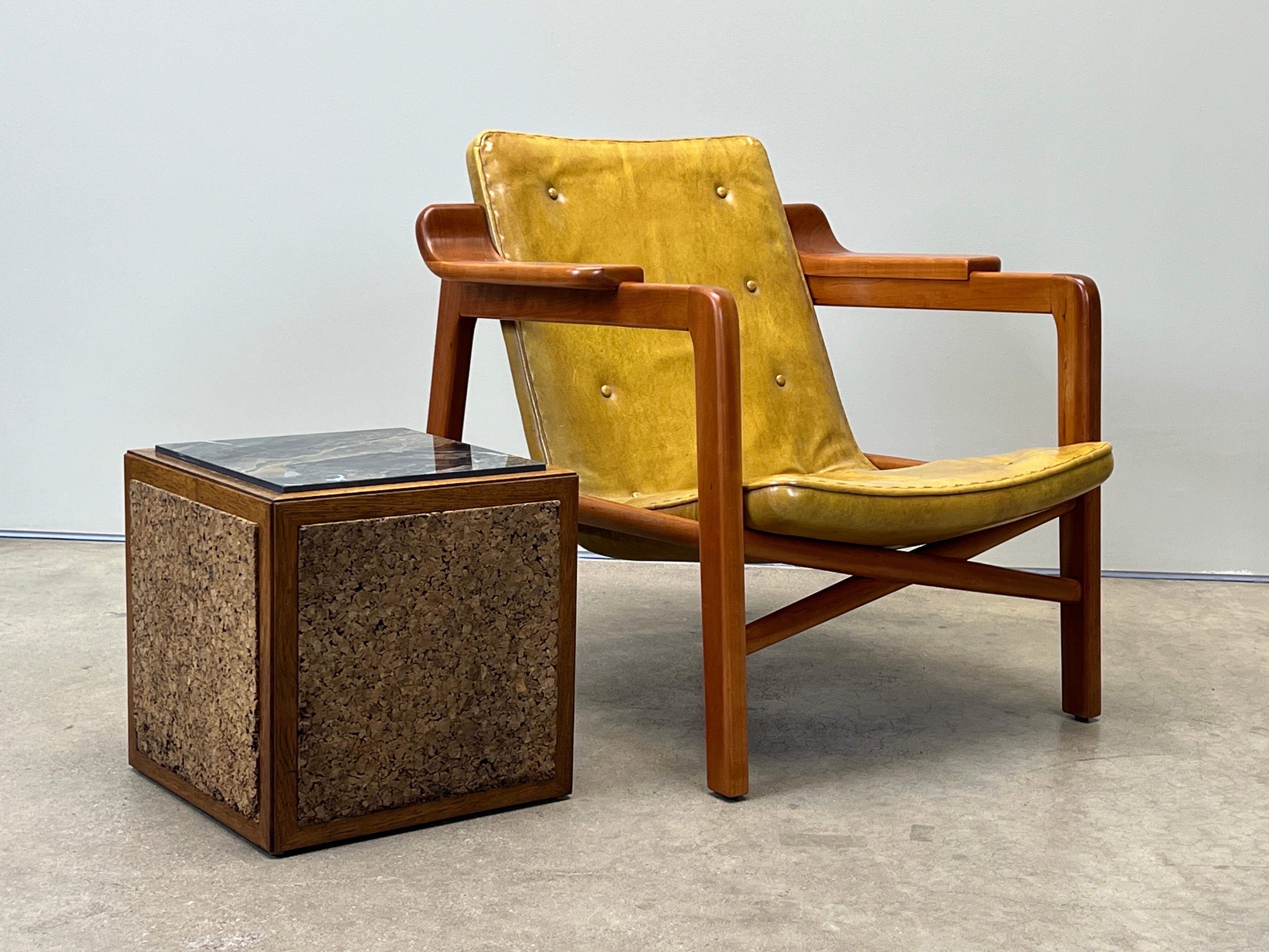 Pair of Cork and Marble Cube Tables by Edward Wormley for Dunbar For Sale 1