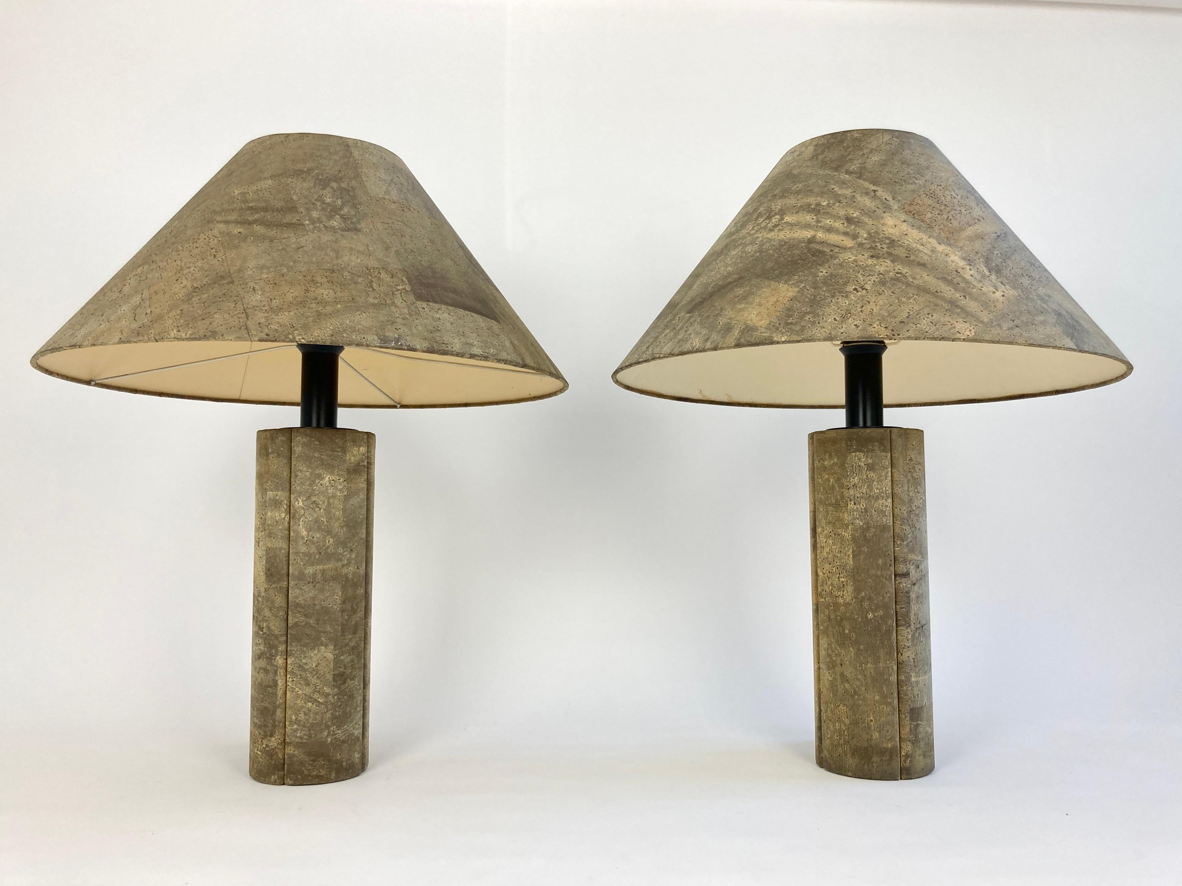 Pair of Cork Lamps by Ingo Maurer, Design M, Germany, 1974 In Good Condition In Bristol, GB
