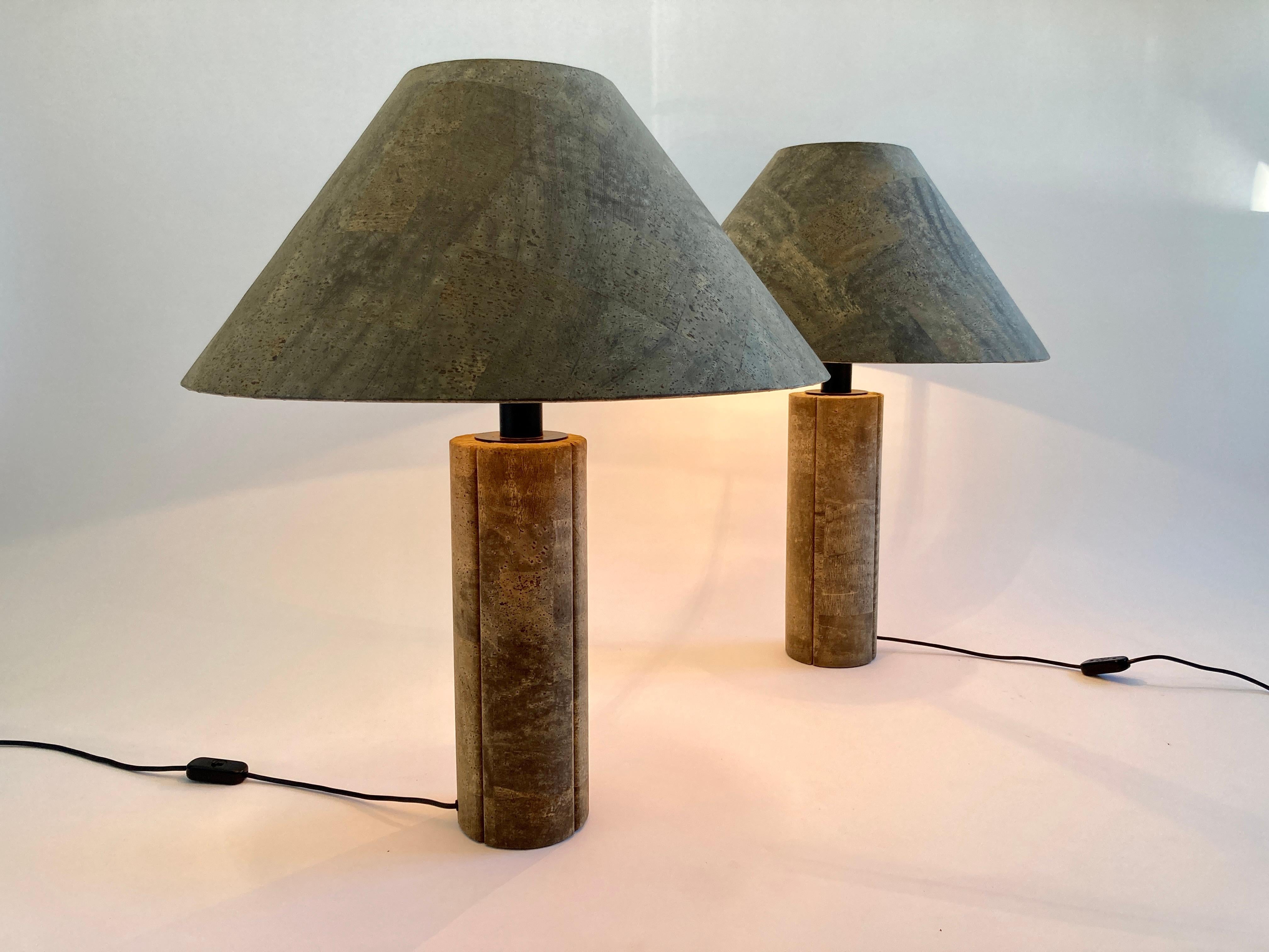 Pair of Cork Lamps by Ingo Maurer, Design M, Germany, 1974 2