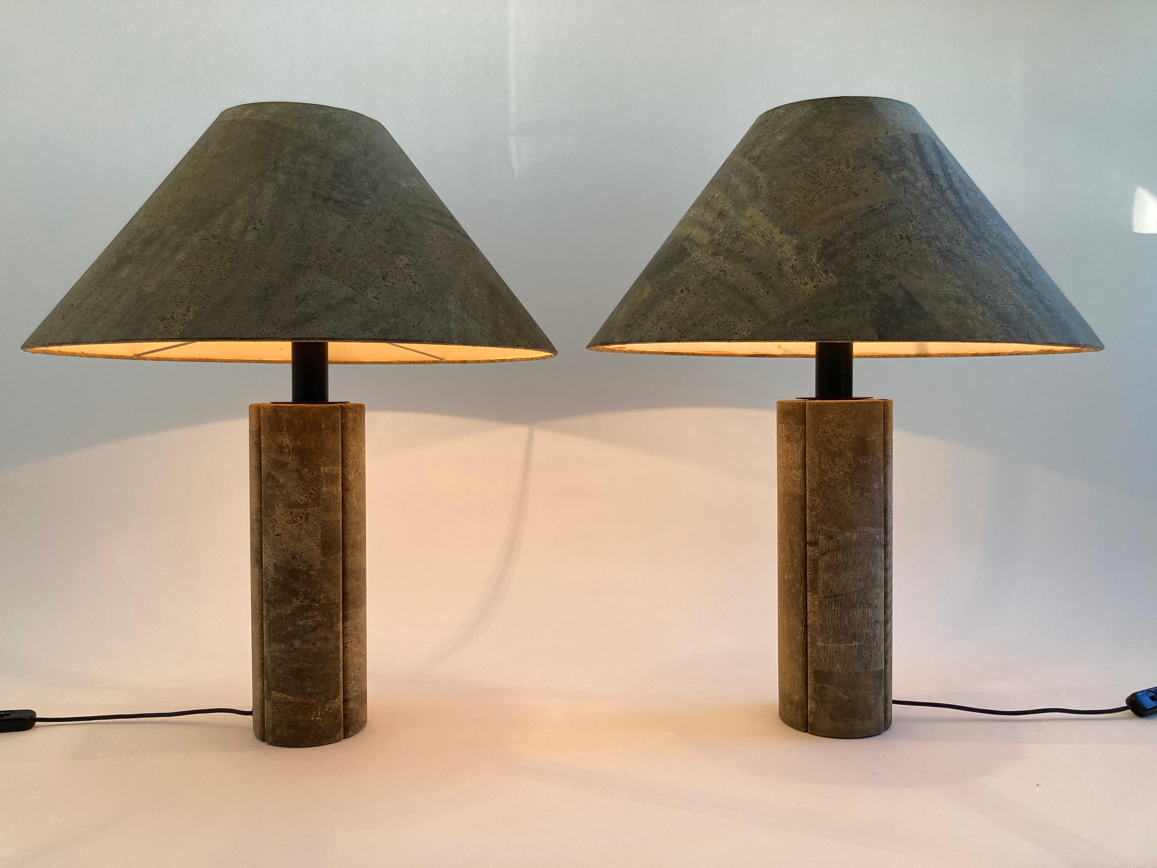 Pair of Cork Lamps by Ingo Maurer, Design M, Germany, 1974 4