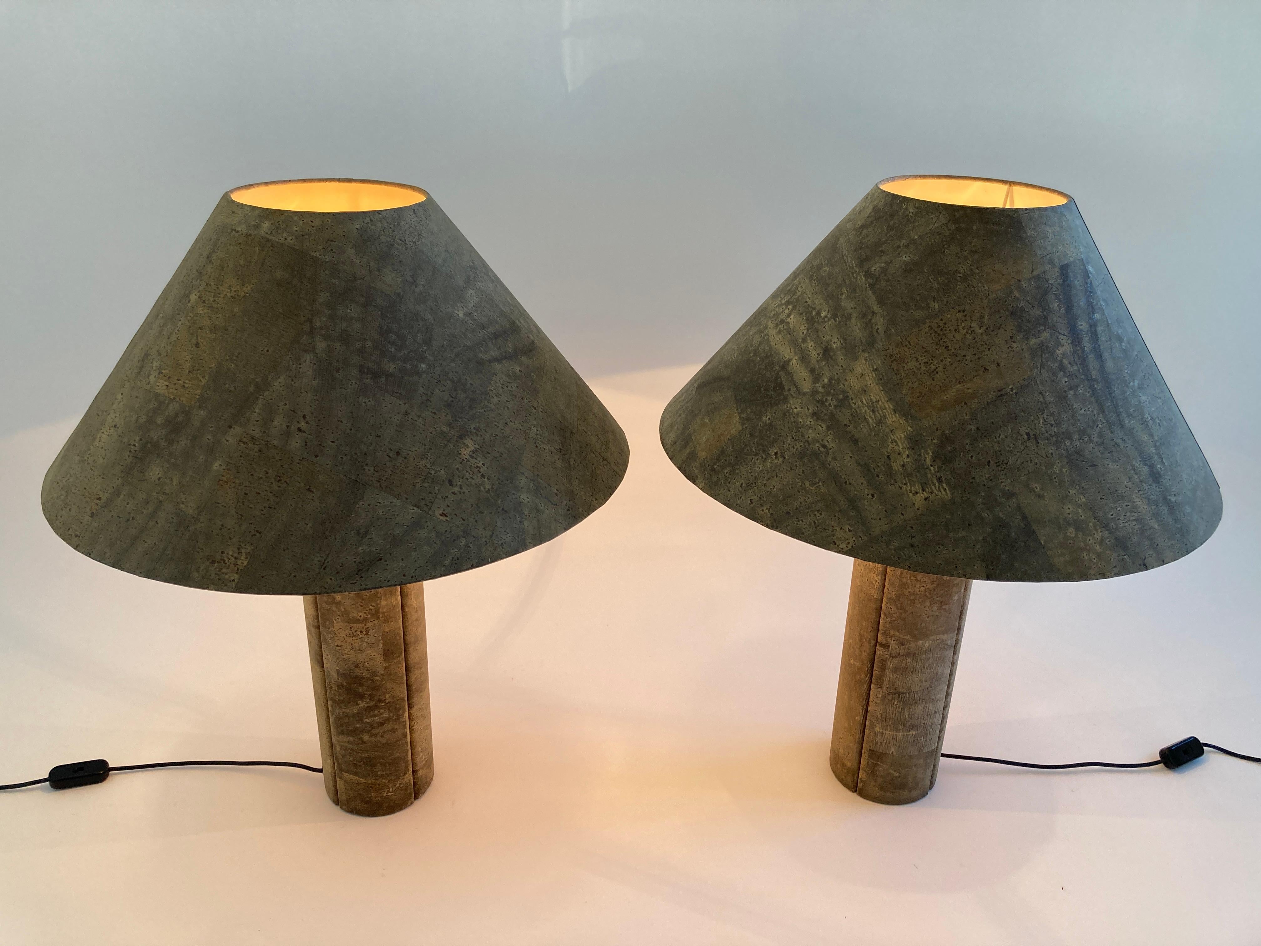 Pair of Cork Lamps by Ingo Maurer, Design M, Germany, 1974 5