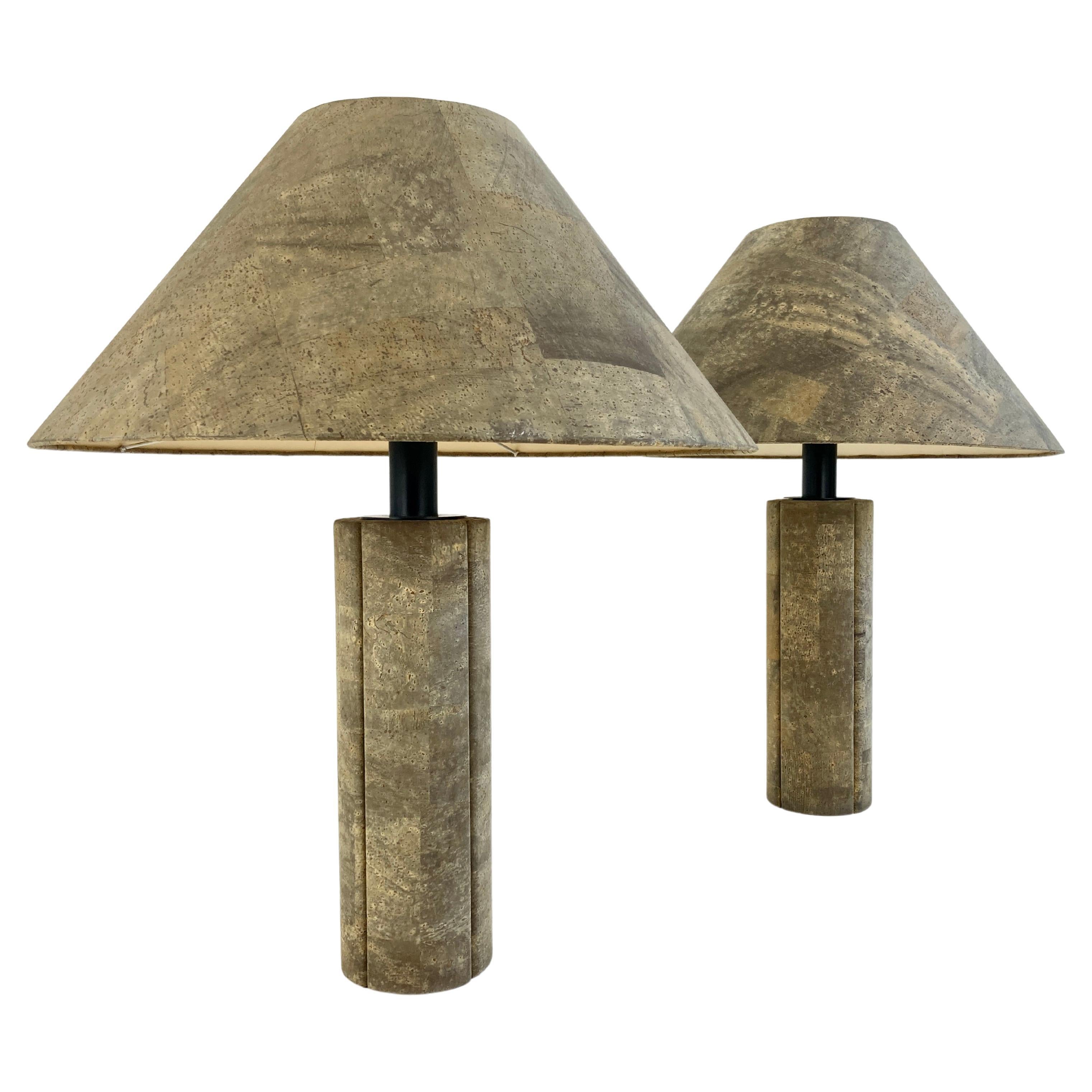 Pair of Cork Lamps by Ingo Maurer, Design M, Germany, 1974