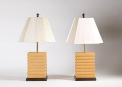 Pareja de lámparas de mesa de corcho, Paul Frankl, Estados Unidos, circa 1950