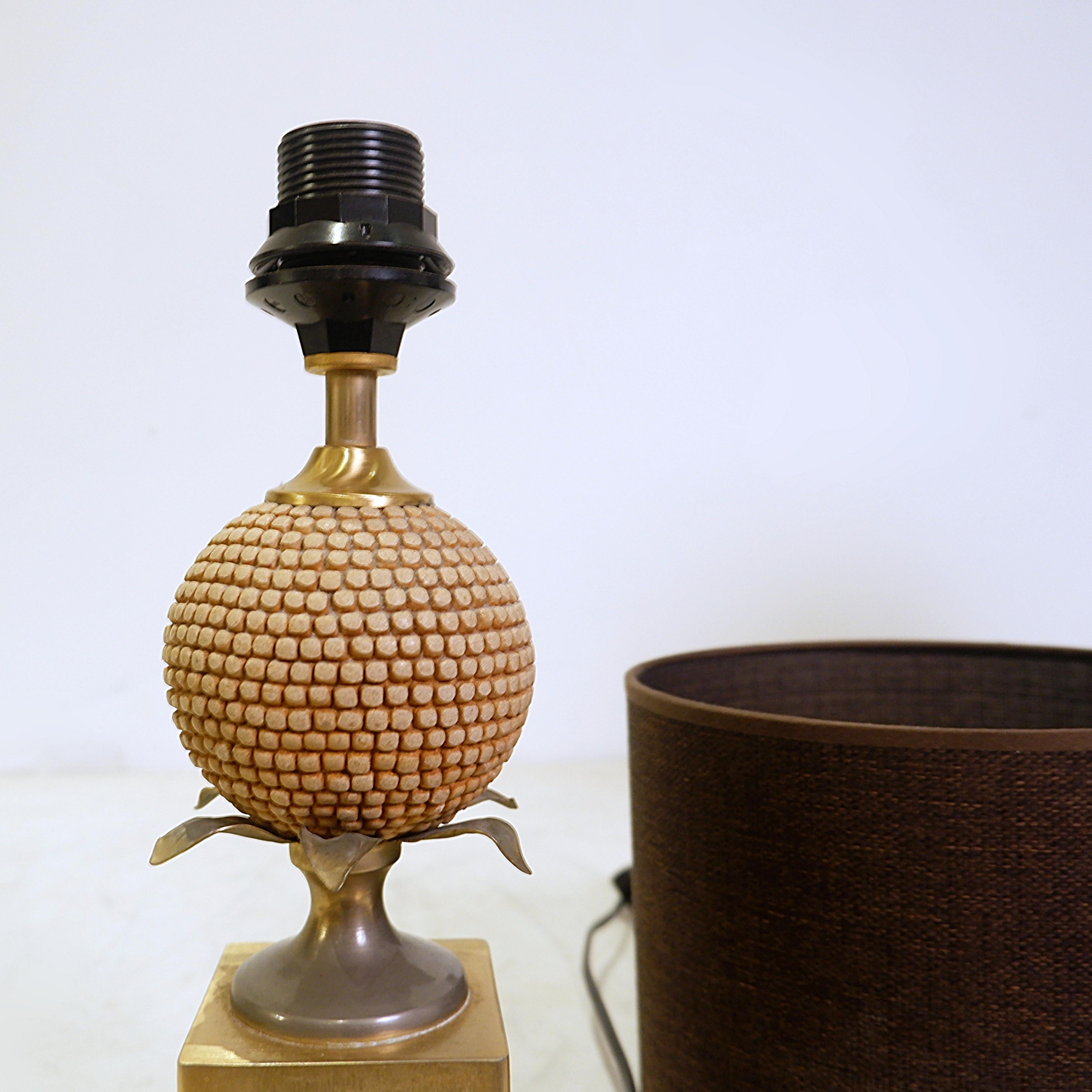 Pair of Corn Table Lamps Le Dauphin, France 1980s For Sale 8