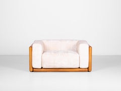 Pair of Cornaro 140 Armchairs by Carlo Scarpa with ash wood structure, 1974