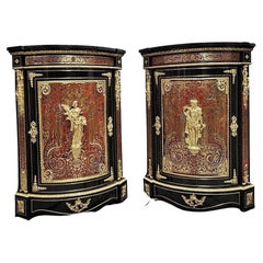 Pair of Corner Cabinets signed DIEHL, Napoleon III, France, 19th Cent
