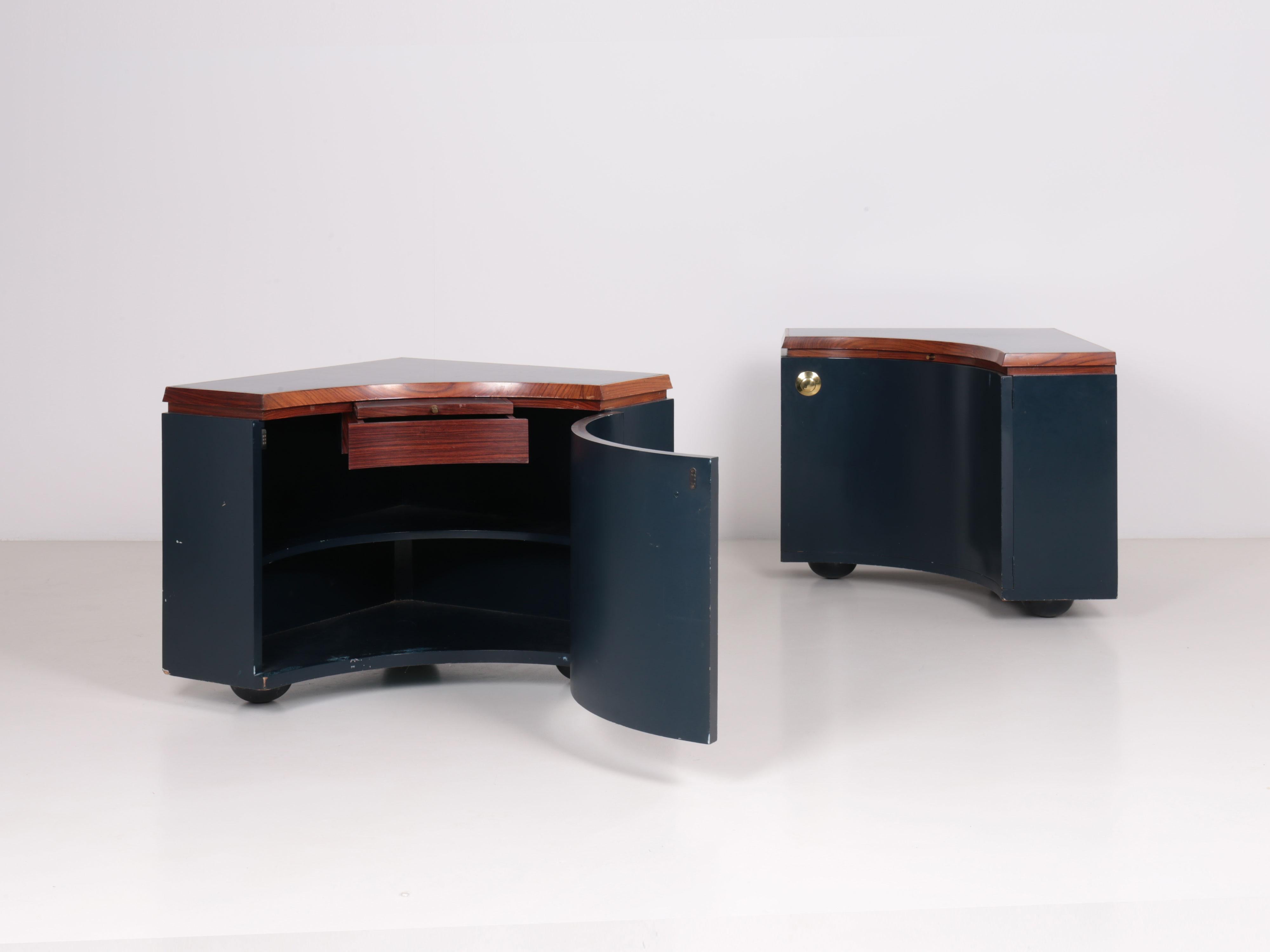 Mid-Century Modern Pair of Corner Units by Luigi Caccia Dominioni End of the 50s For Sale