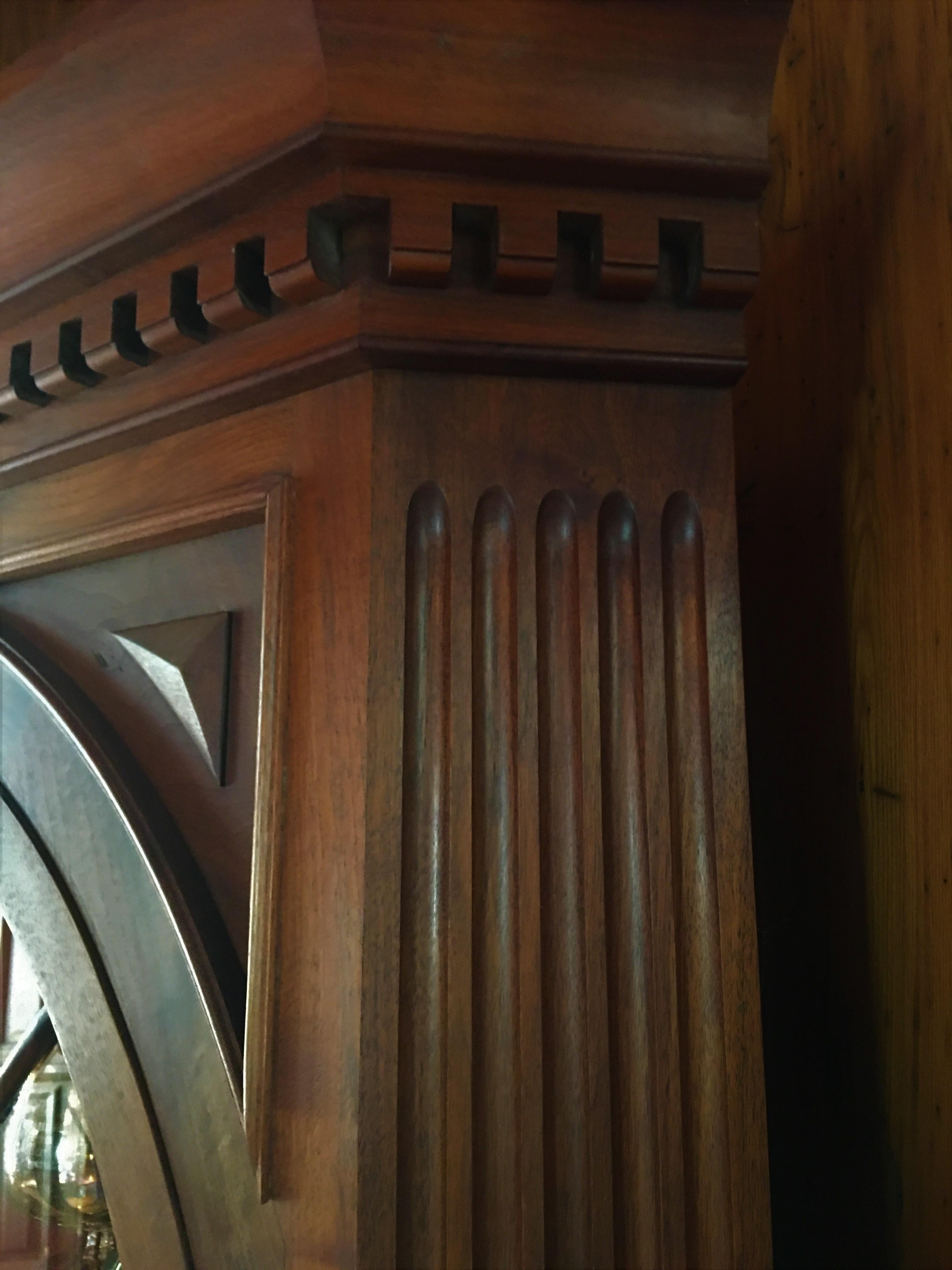 Pair of Corner Walnut Cabinets or Bookcases, Mid-20th Century 2