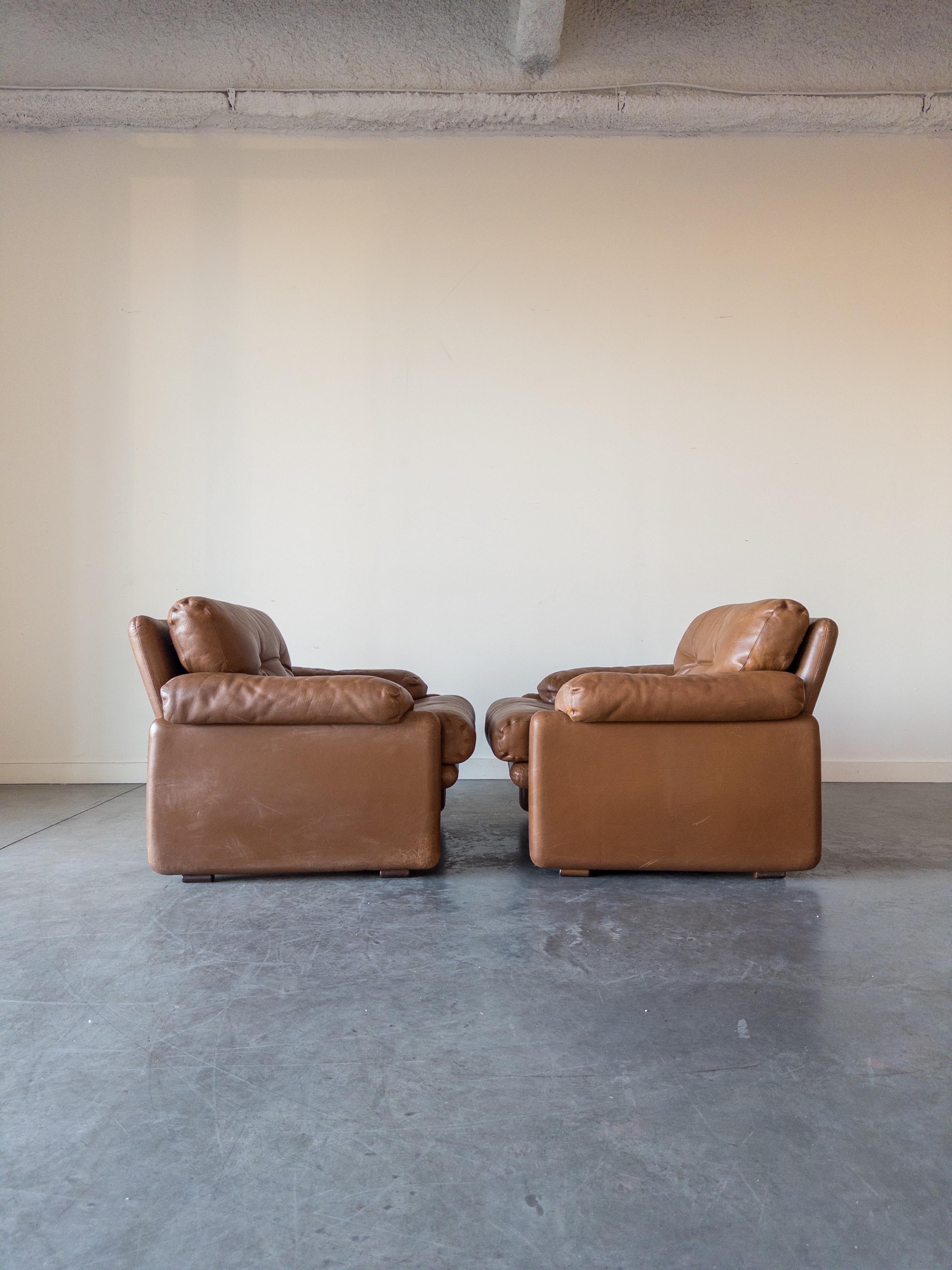 Mid-20th Century Pair of Coronado Armchairs by Afra and Tobia Scarpa for B&B Italia