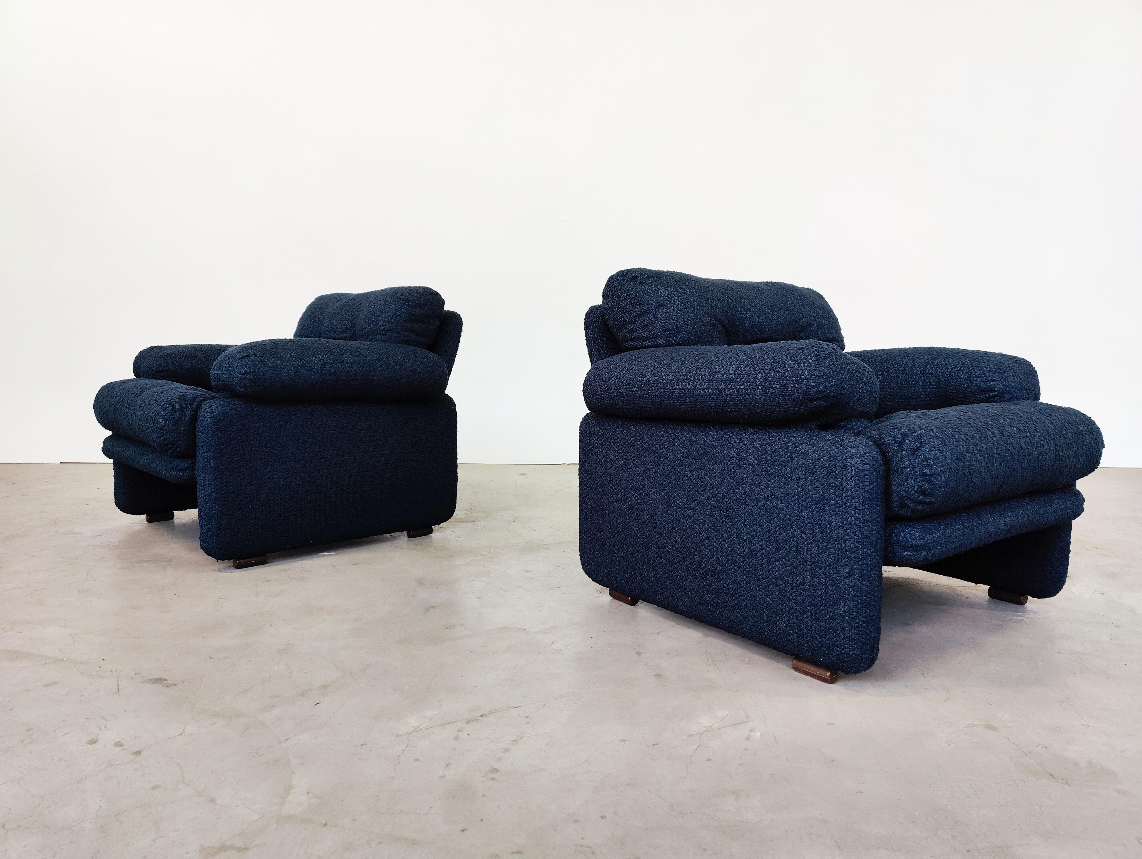 Italian Pair of Coronado Armchairs by Tobia & Afra Scarpa for B&B Italia, Italy, 1960s