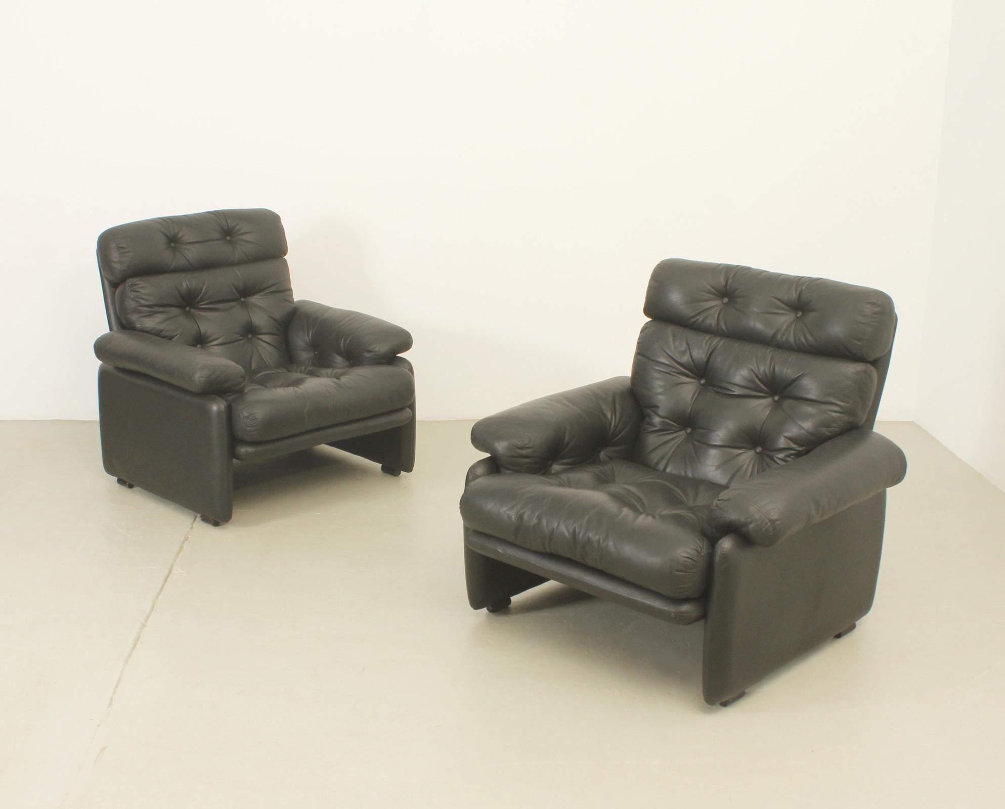 Italian Pair of Coronado Armchairs by Tobia Scarpa for B&B, Italy For Sale