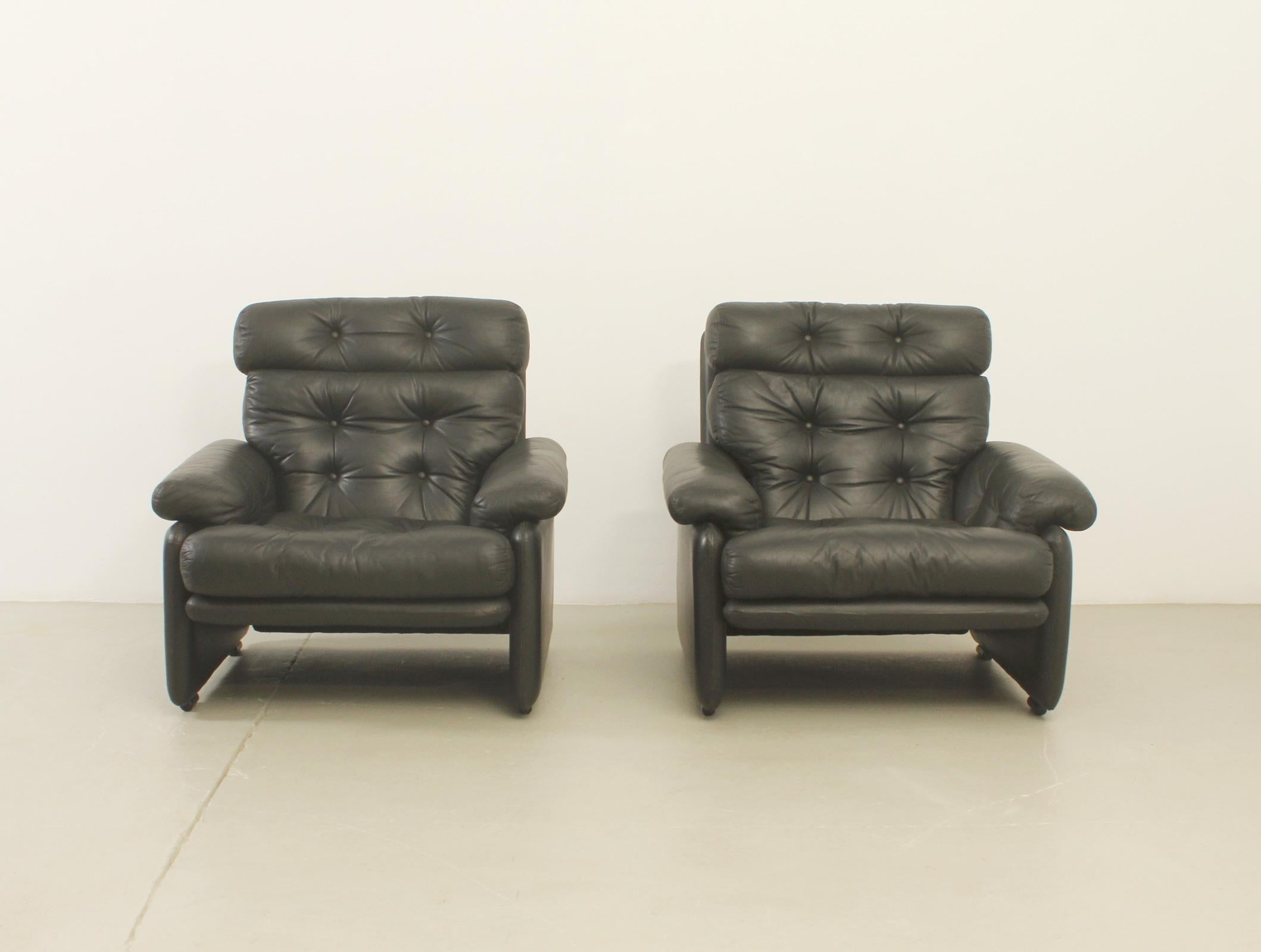 Mid-20th Century Pair of Coronado Armchairs by Tobia Scarpa for B&B, Italy For Sale