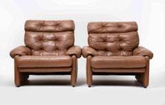 Pair of "Coronado" Leather Armchairs for B&B Italia, 1970s
