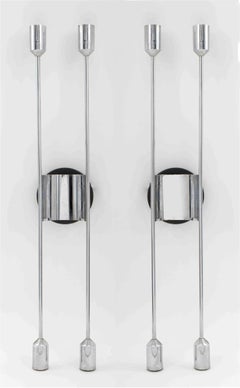 Pair of Cosack Leuchten Chrome Double Ended Linear Sconces