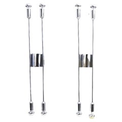 Pair of Cosack Leuchten Chrome Double Ended Linear Sconces