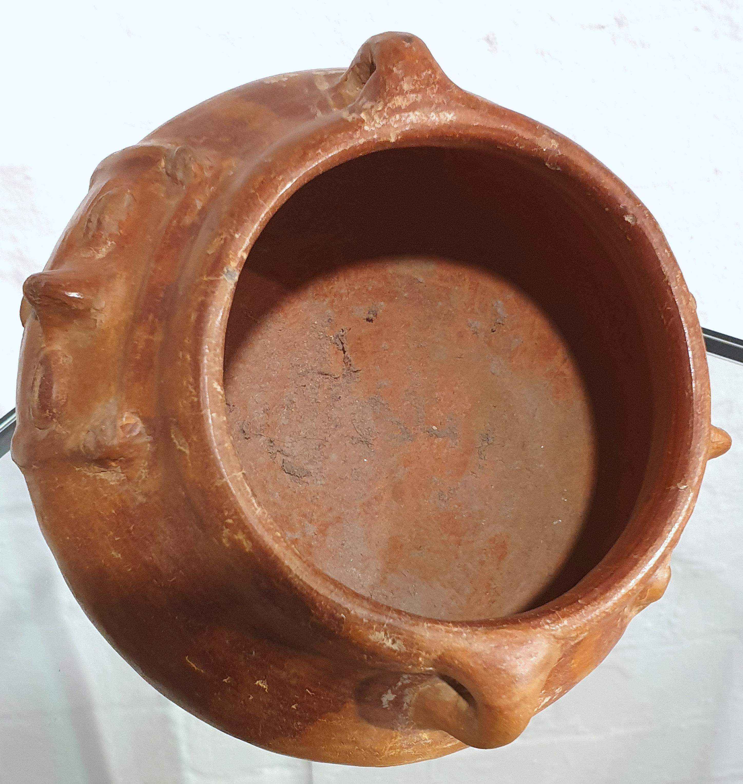 Hand-Crafted Pair of Costa Rican Terracotta Ovoid Bowls For Sale