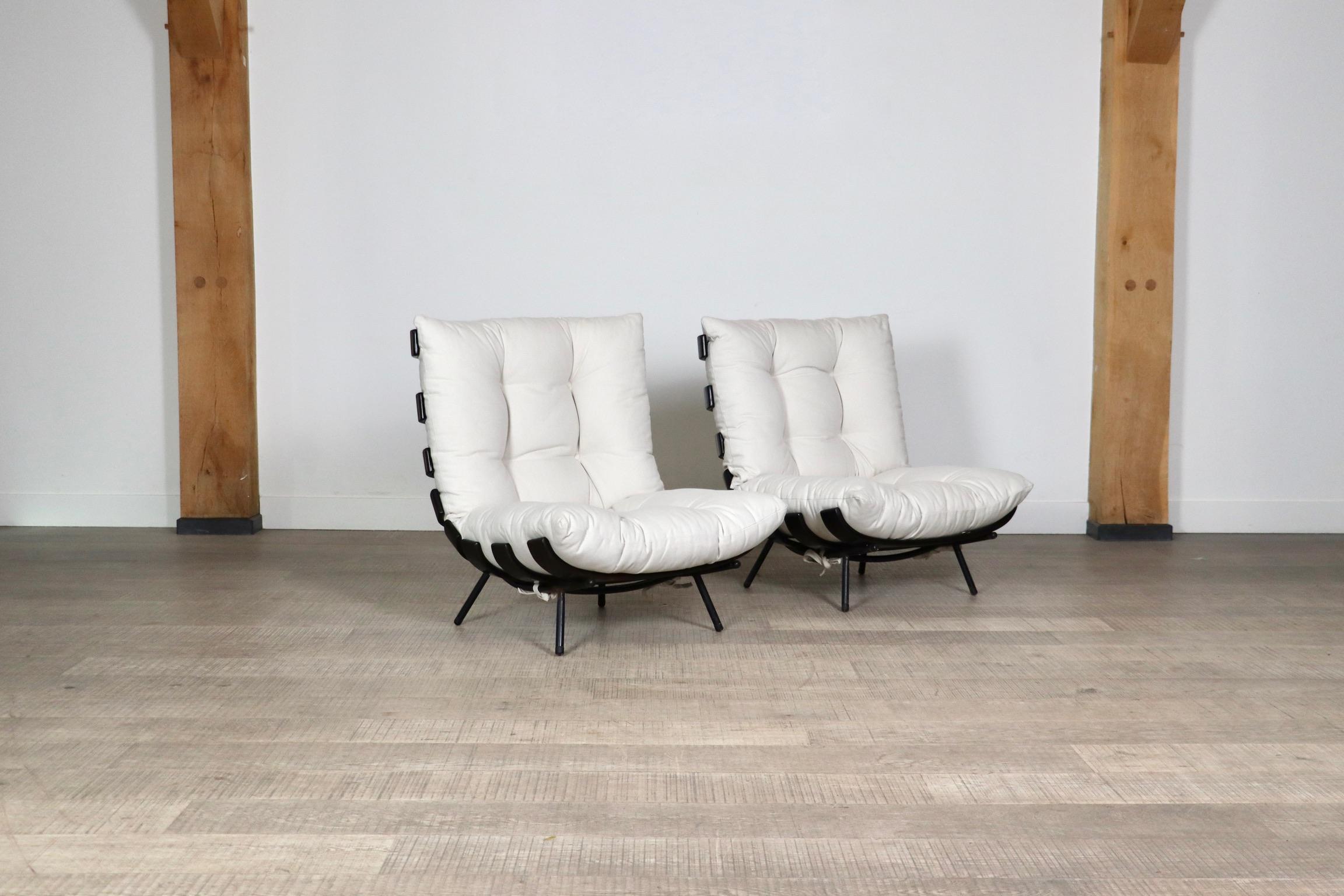 Pair Of Costela Lounge Chairs By Carlo Hauner And Martin Eisler, 1950s For Sale 2