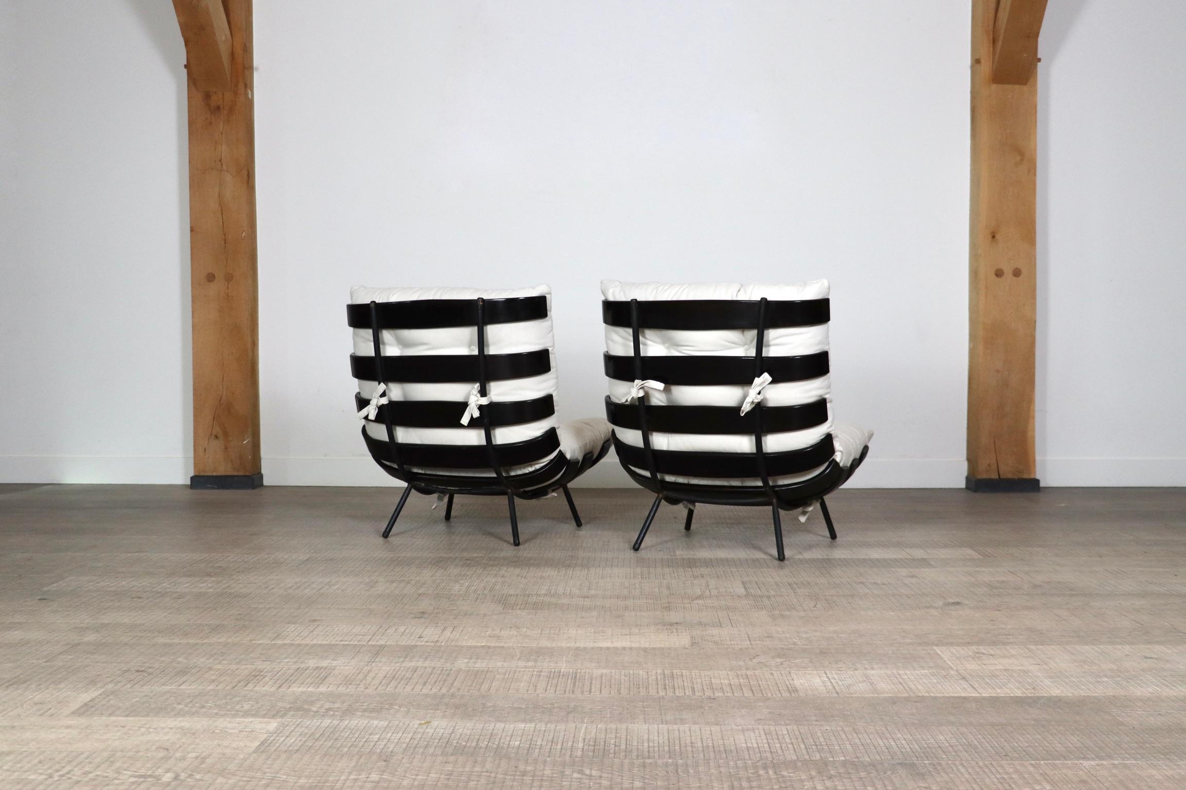 Pair Of Costela Lounge Chairs By Carlo Hauner And Martin Eisler, 1950s For Sale 4