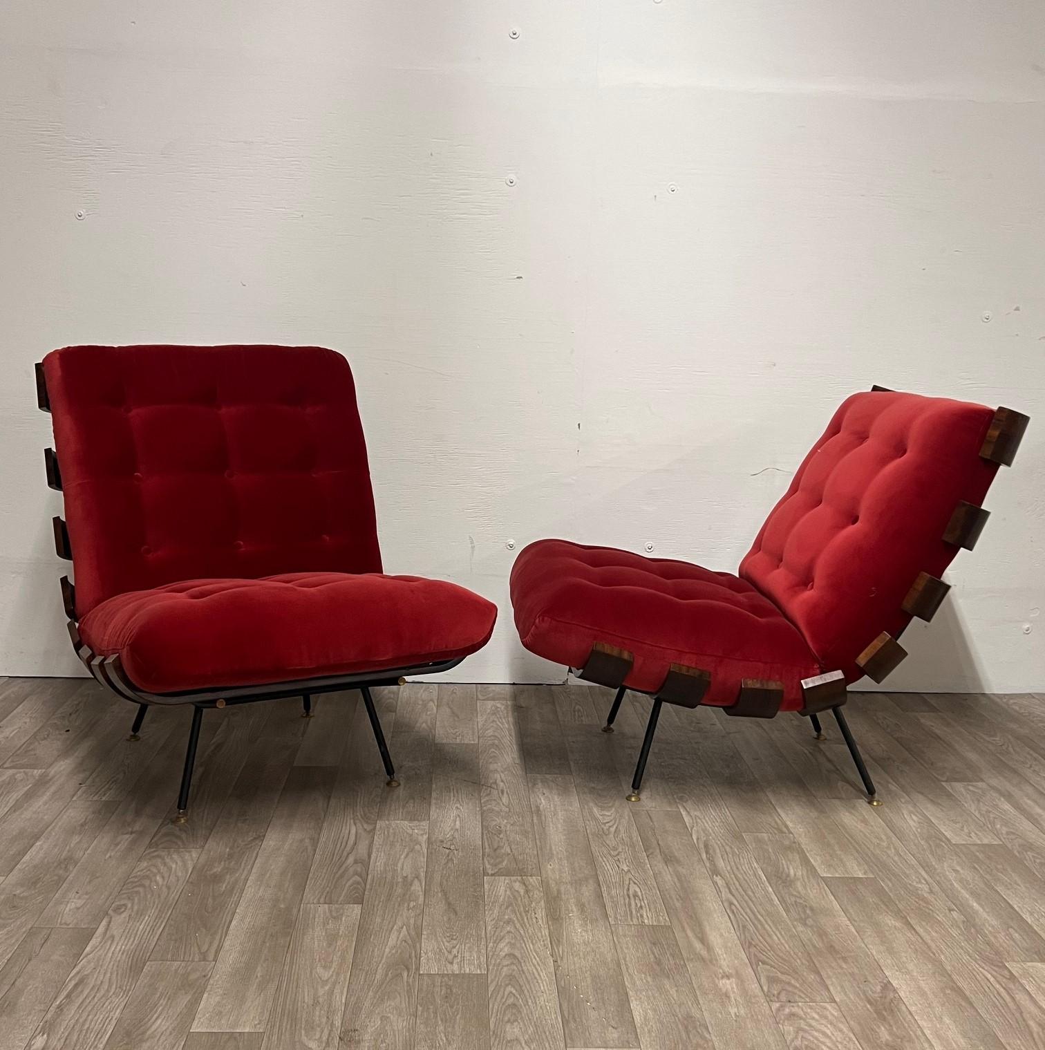 Pair of Costela Lounge Chairs by Martin Eisler and Carlo Hauner Bon état - En vente à Red Lion, PA