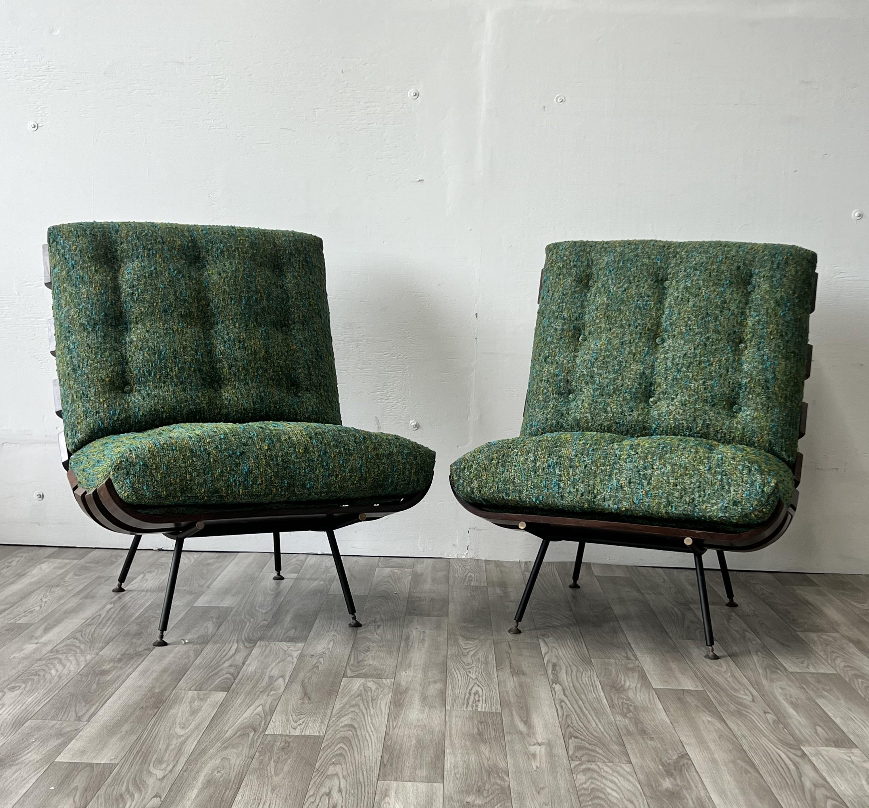 Metal Pair of Costela Lounge Chairs by Martin Eisler and Carlo Hauner