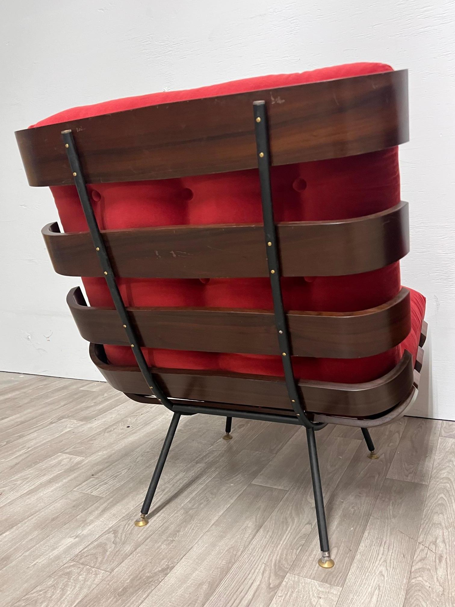 Pair of Costela Lounge Chairs by Martin Eisler and Carlo Hauner en vente 1