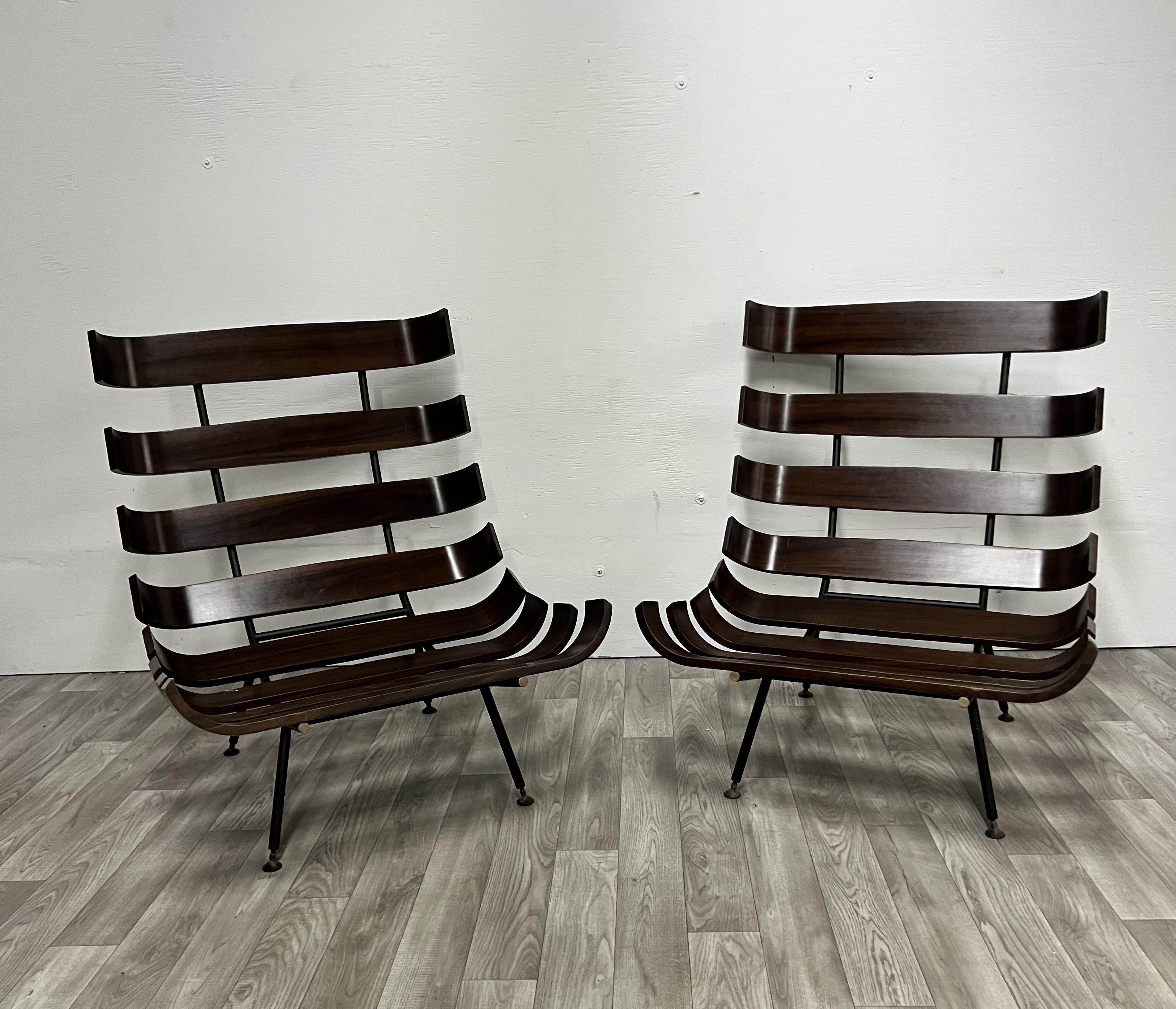 Pair of Costela Lounge Chairs by Martin Eisler and Carlo Hauner 3