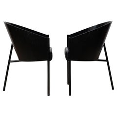 Pair of “Costes” Chairs by Philippe Starck, Early Black Edition, Circa 1980