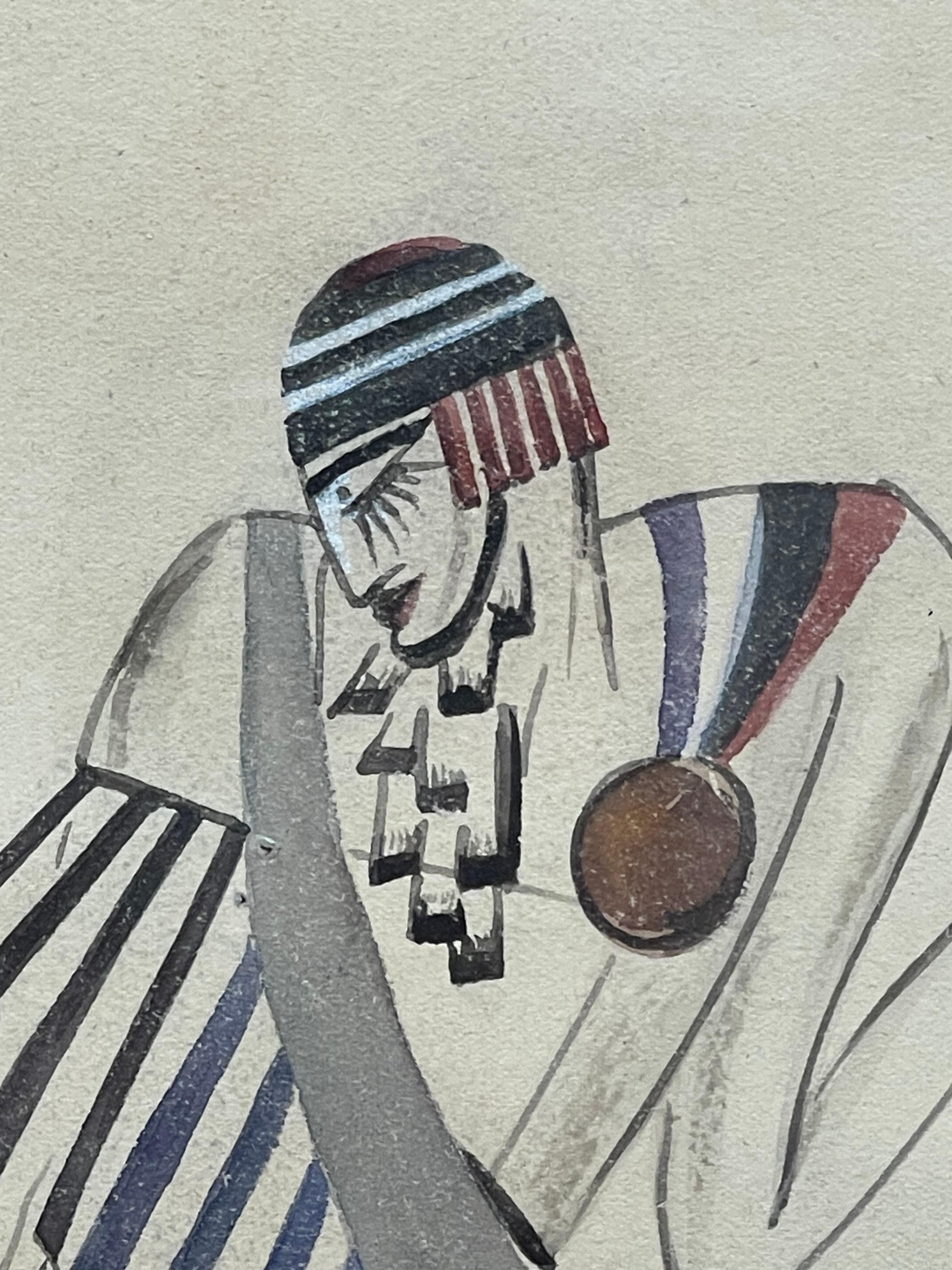 Russo Coppia di progetti di costumi  Peters Stepanovic GALADZEV (1900-1971), Russia, 1920 in vendita