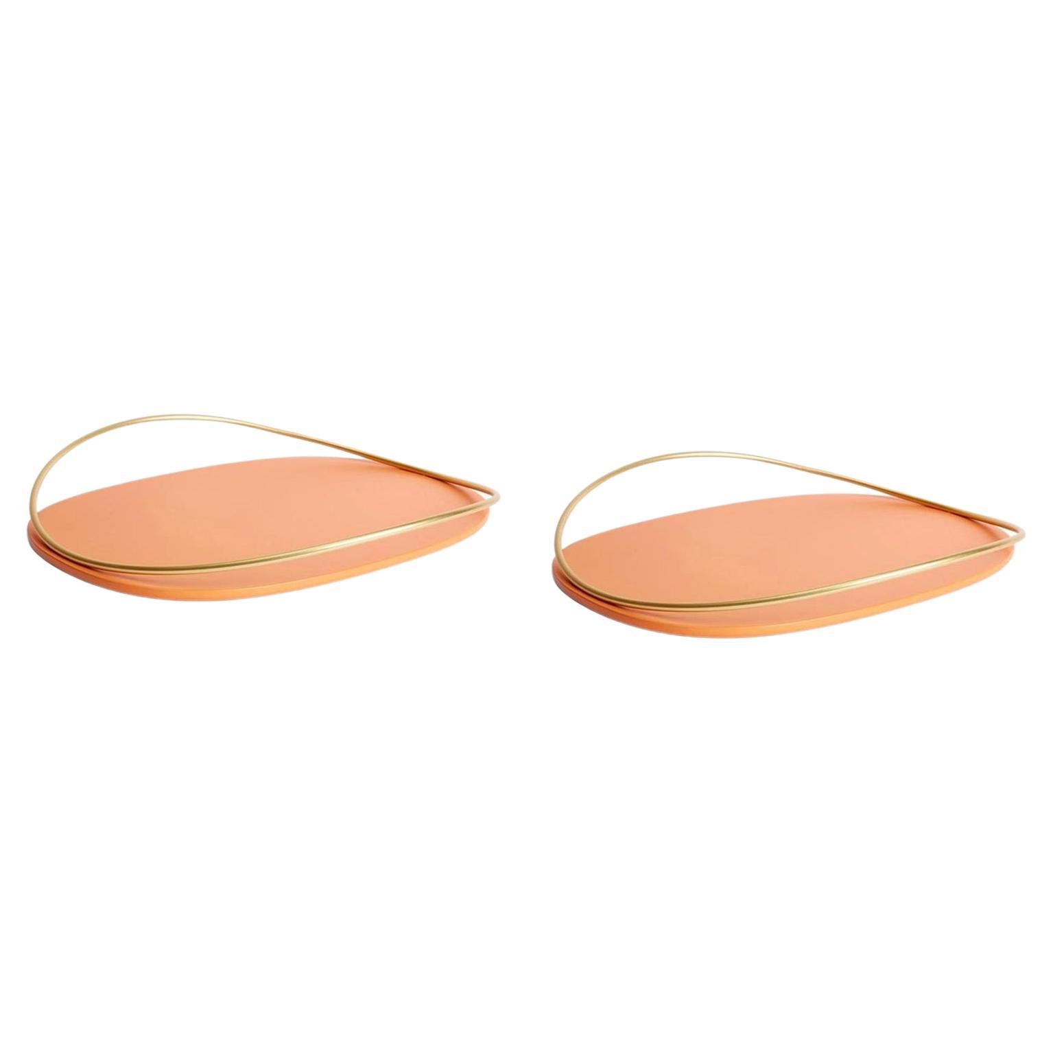 Pair of Cotto Touché D Trays by Mason Editions For Sale