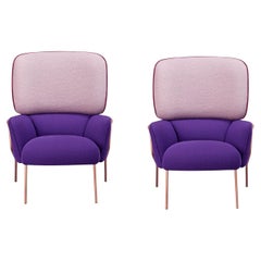 Pair of Cotton Armchairs, Purple by Eli Gutiérrez