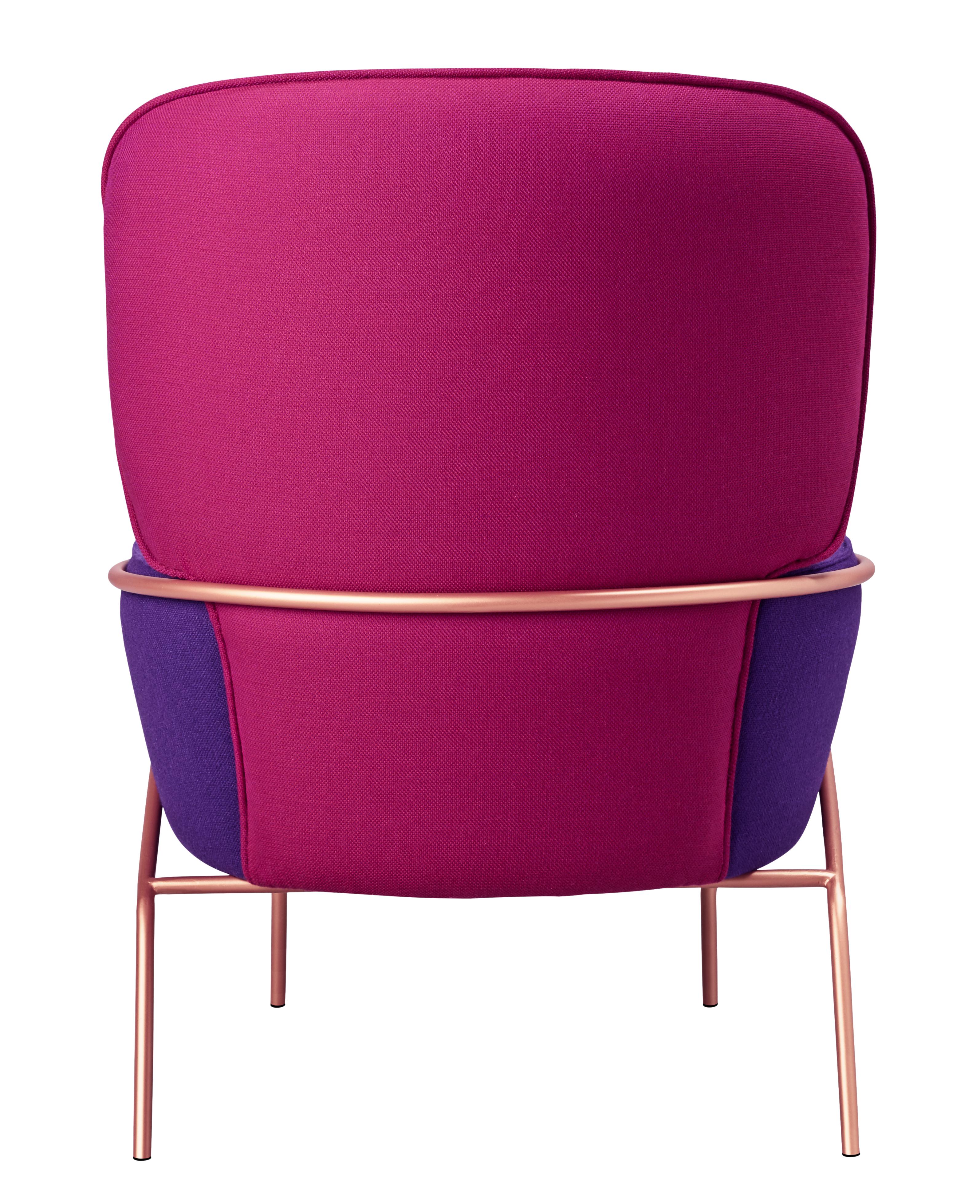 Spanish Pair of Cotton Armchairs, Purple by Pepe Albargues For Sale