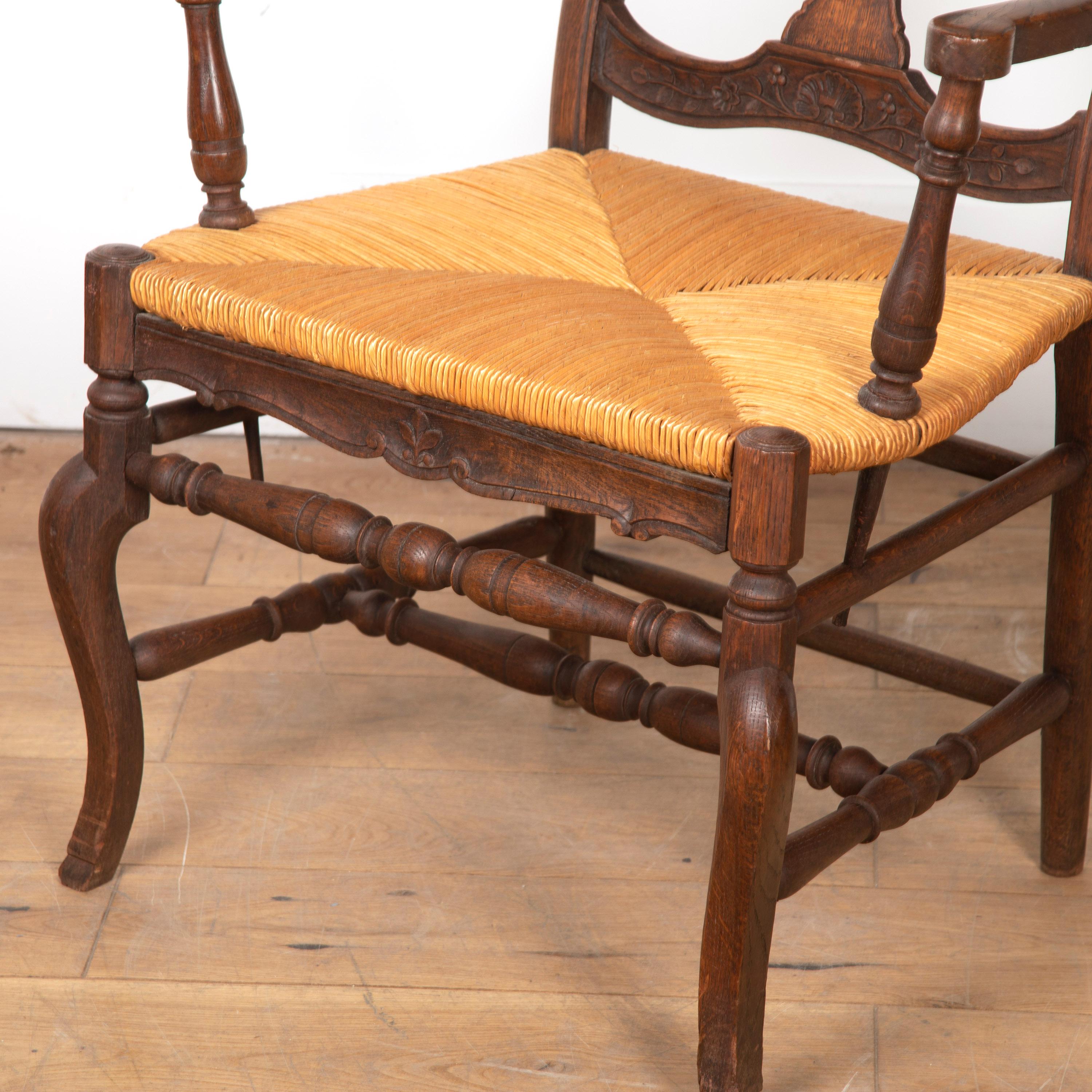 20th Century Pair of Country Carver Chairs