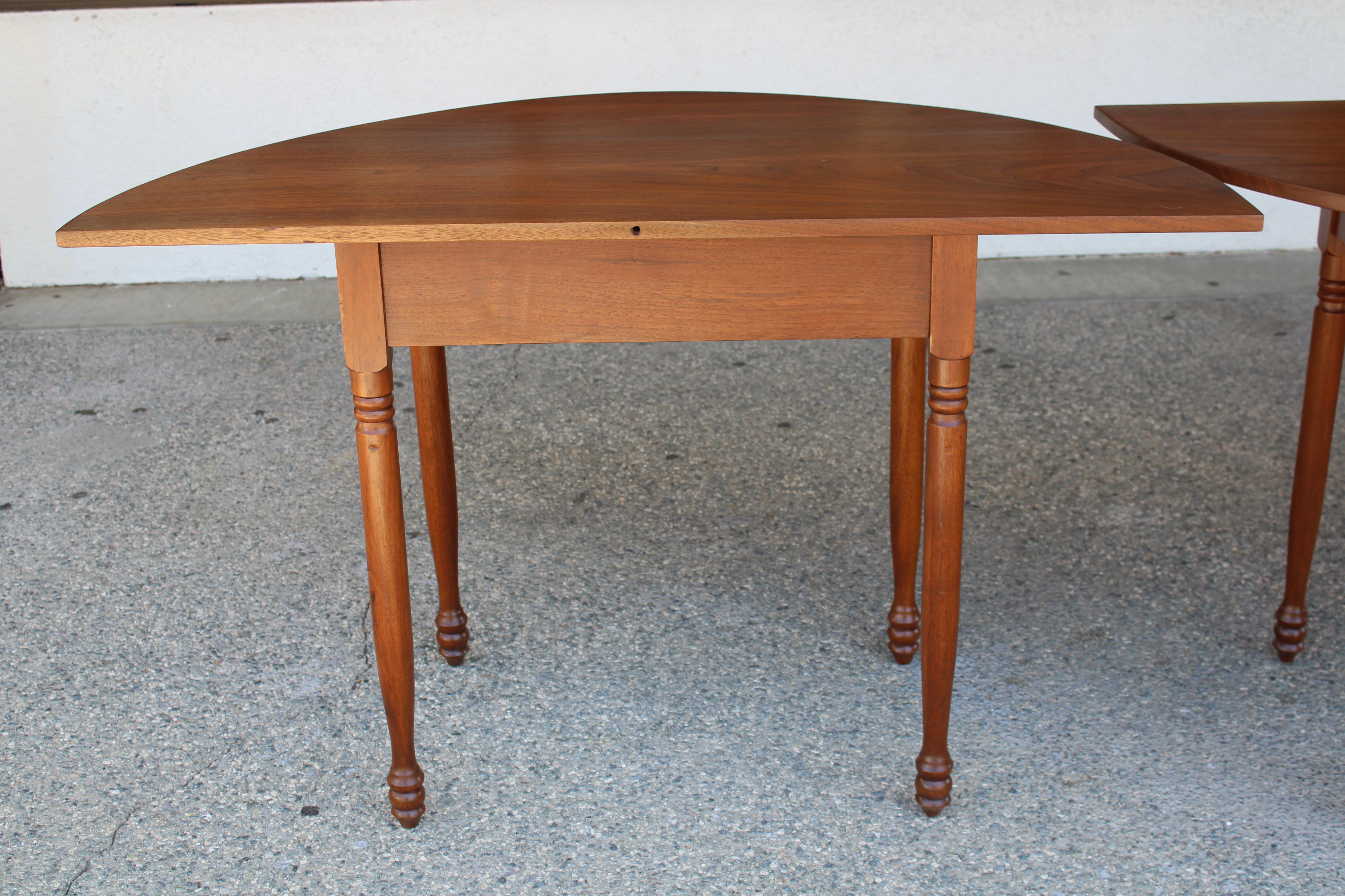 American Pair of Country Demi-lune Tables For Sale