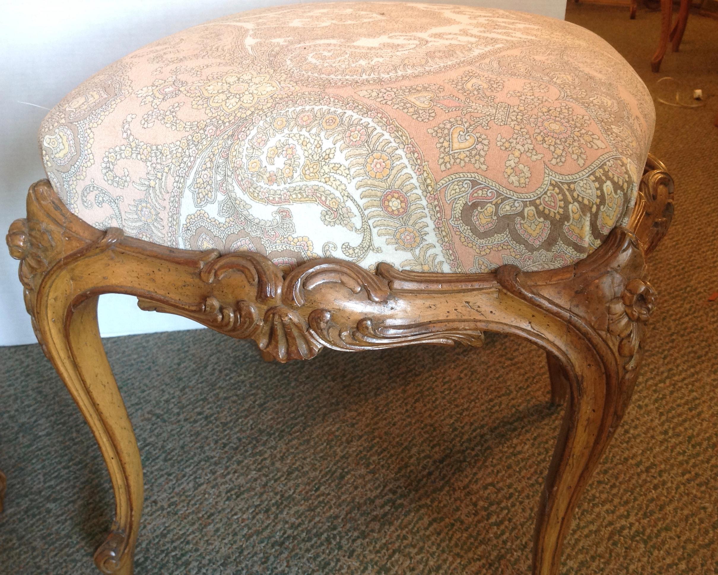 Upholstery Pair of Country French Benches