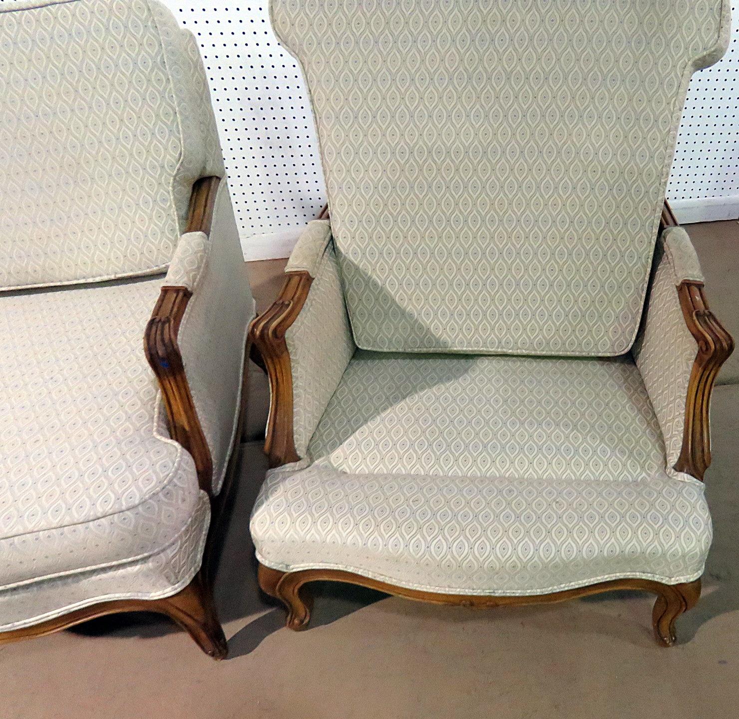 Pair of Country French Bergeres 1