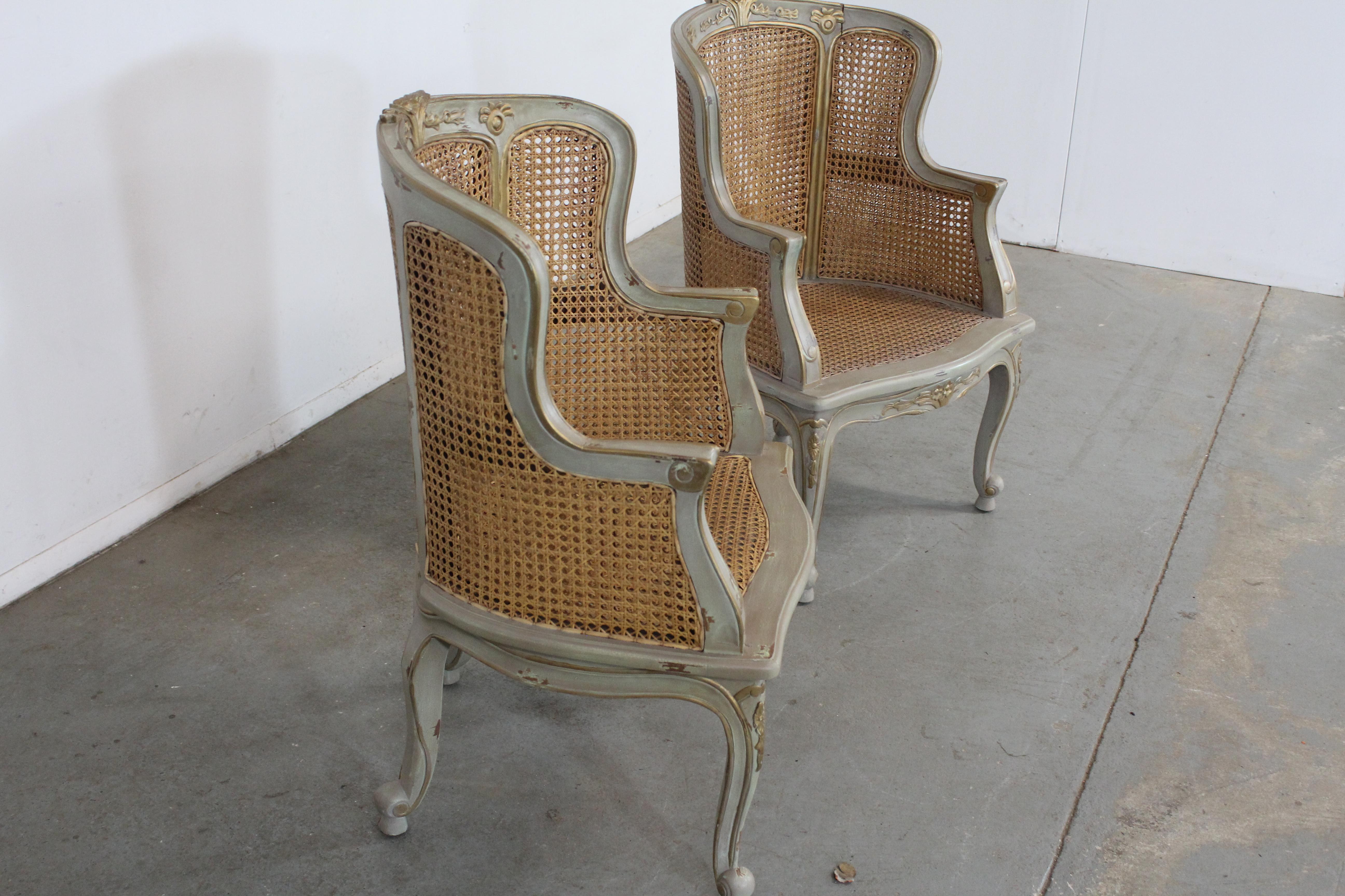 Unknown Pair of Country French Caned Arm Chairs