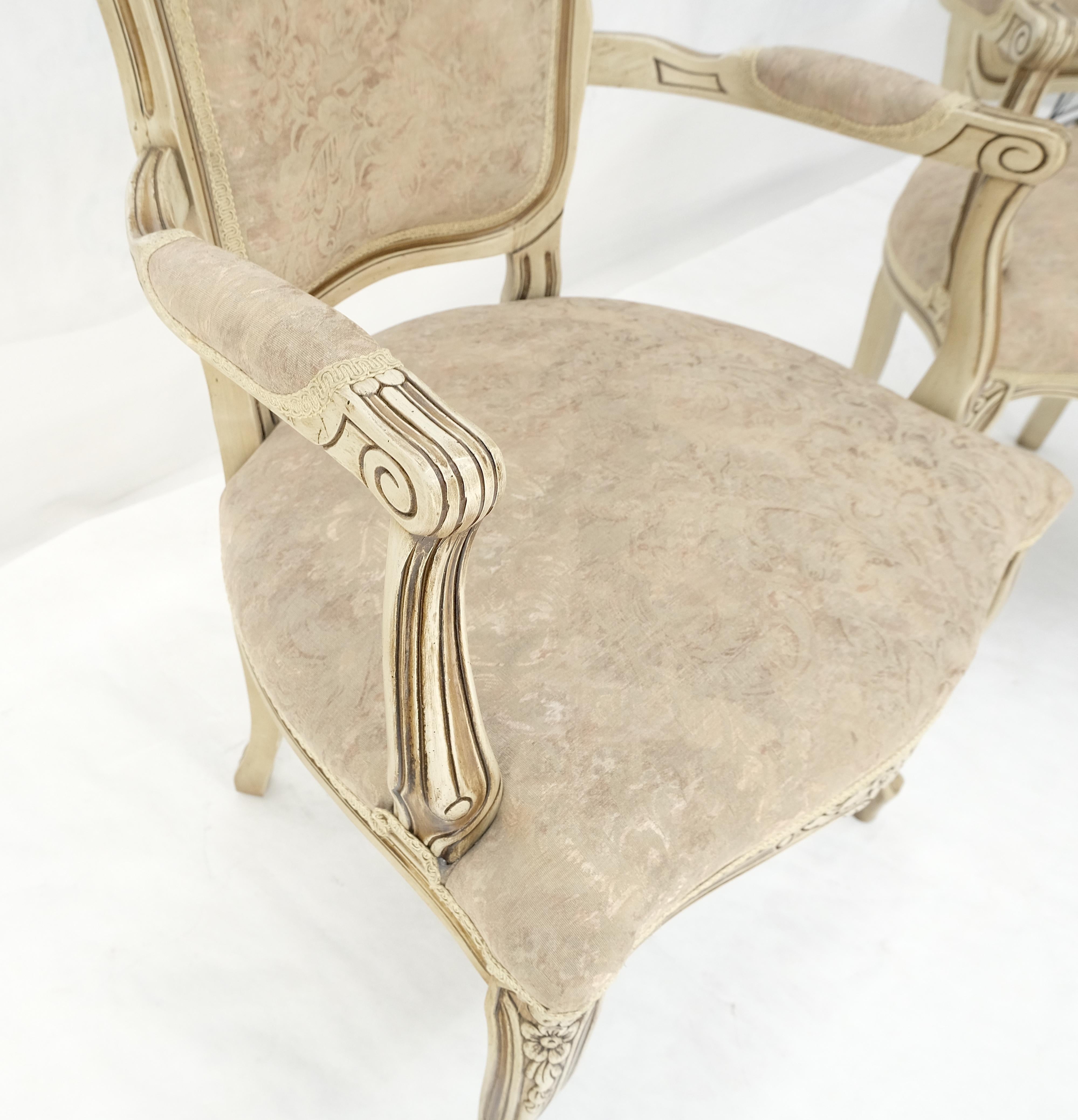 Paire de fauteuils d'appoint de style rustique français, beige, pour le feu MINT en vente 6