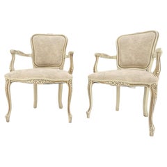 Pair of Country French Decorative Accent Fireside Beige Armchairs MINT