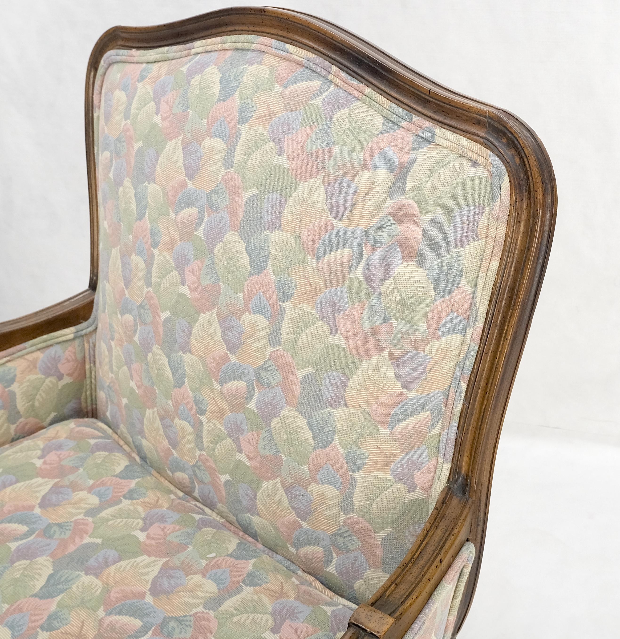 Pair of Country French Light Fruitwood Armchairs Lounge Club Chairs Floral MINT! For Sale 5
