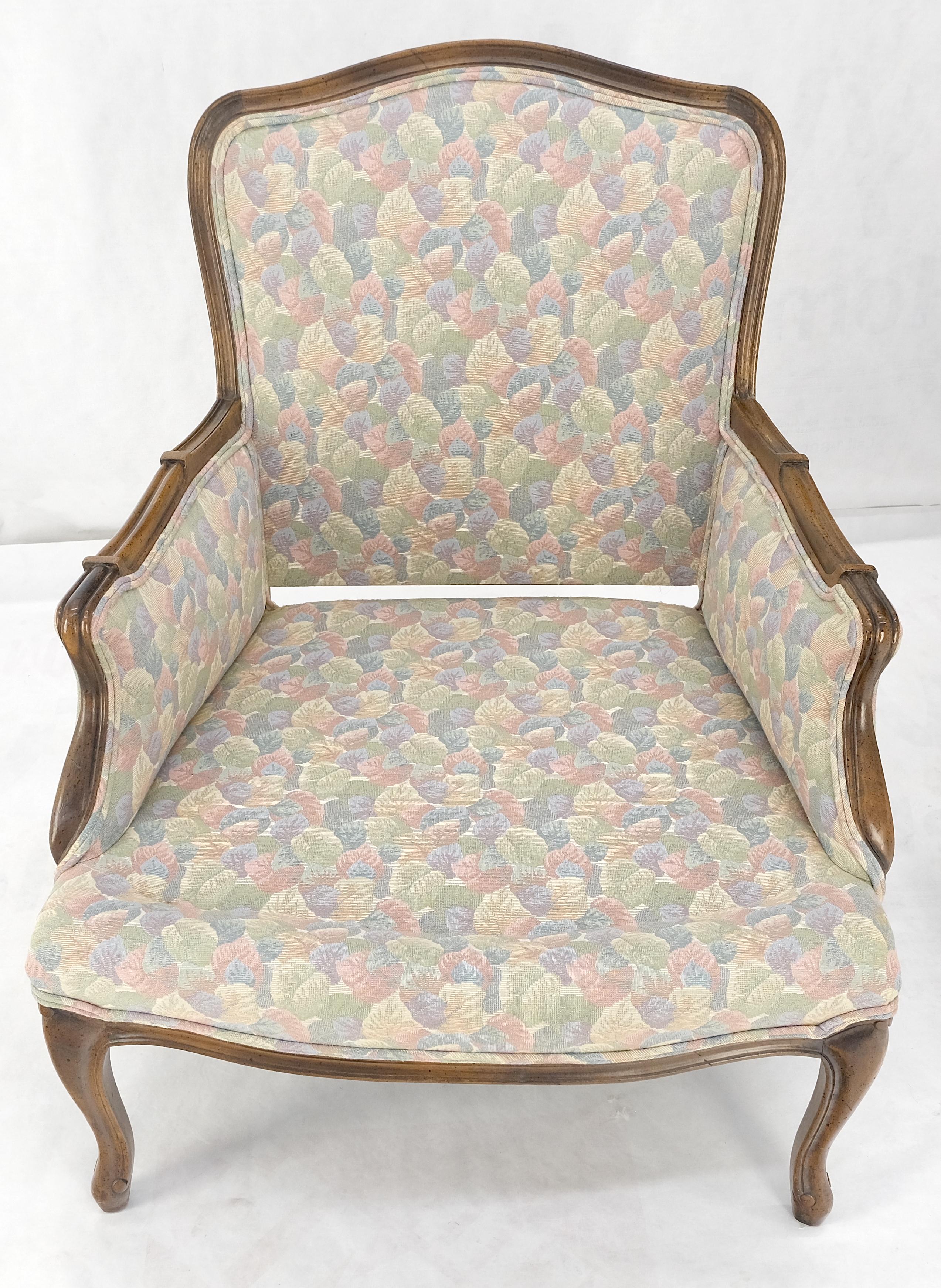 Pair of Country French Light Fruitwood Armchairs Lounge Club Chairs Floral MINT! For Sale 8