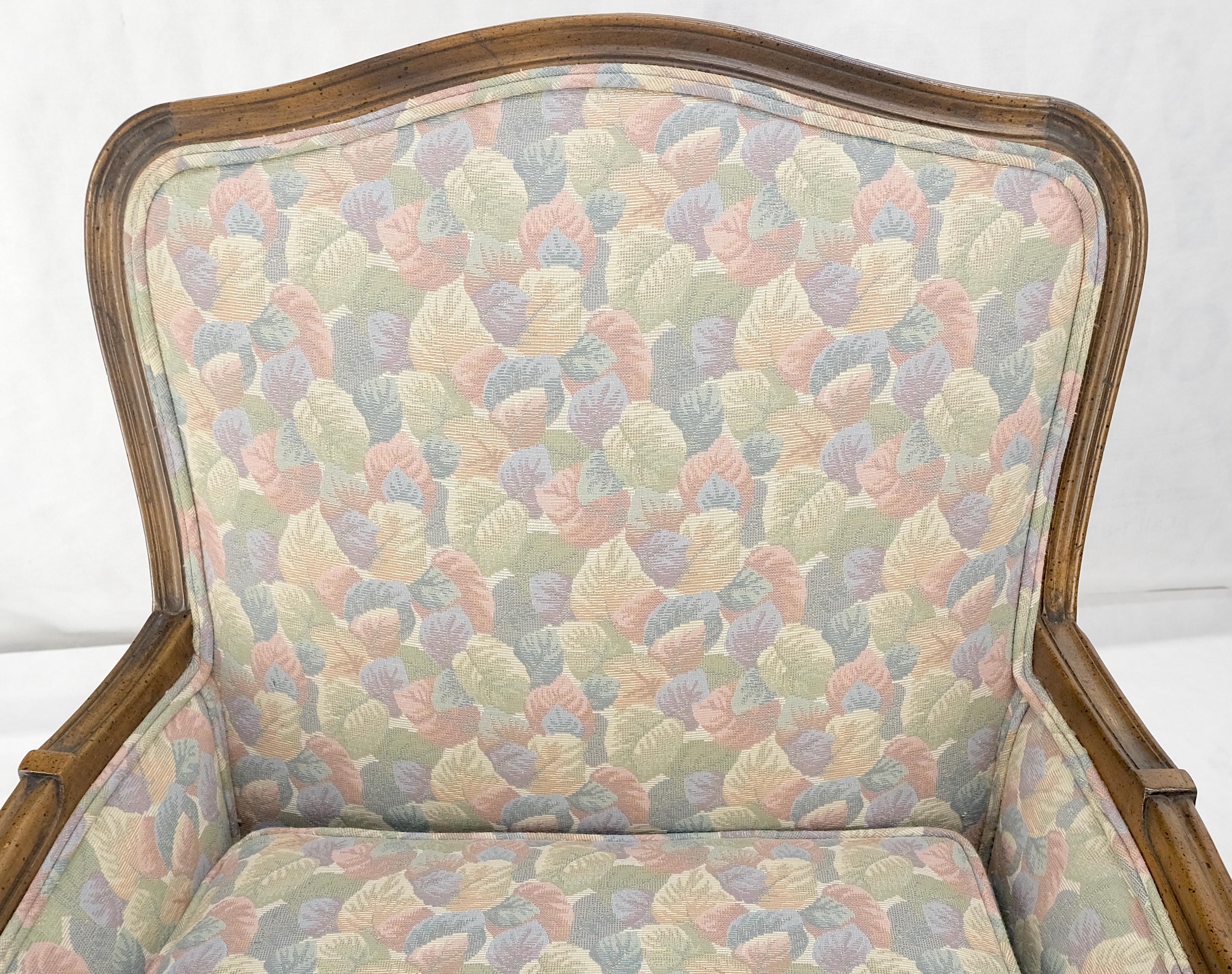 Pair of Country French Light Fruitwood Armchairs Lounge Club Chairs Floral MINT! For Sale 10