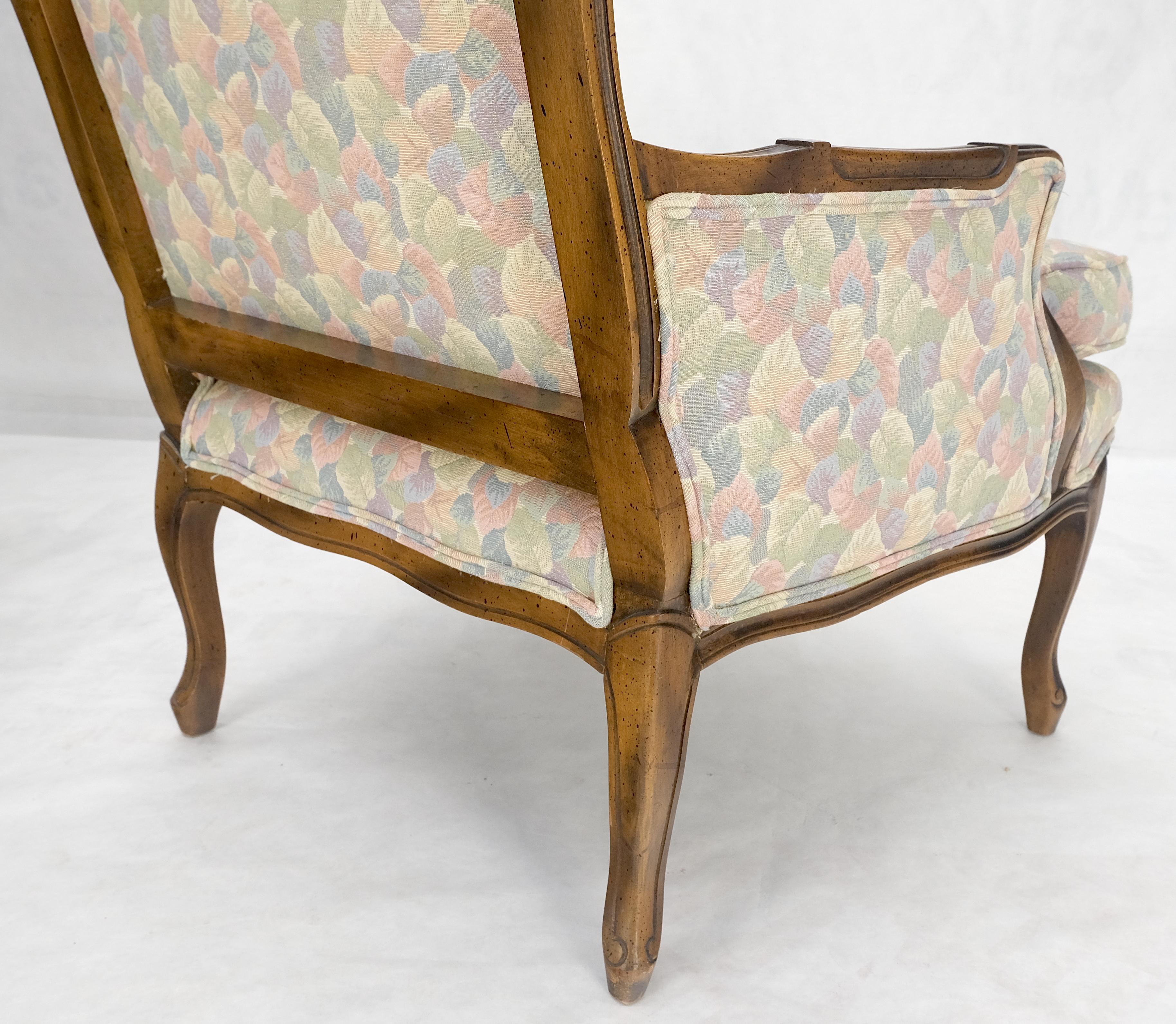 American Pair of Country French Light Fruitwood Armchairs Lounge Club Chairs Floral MINT! For Sale