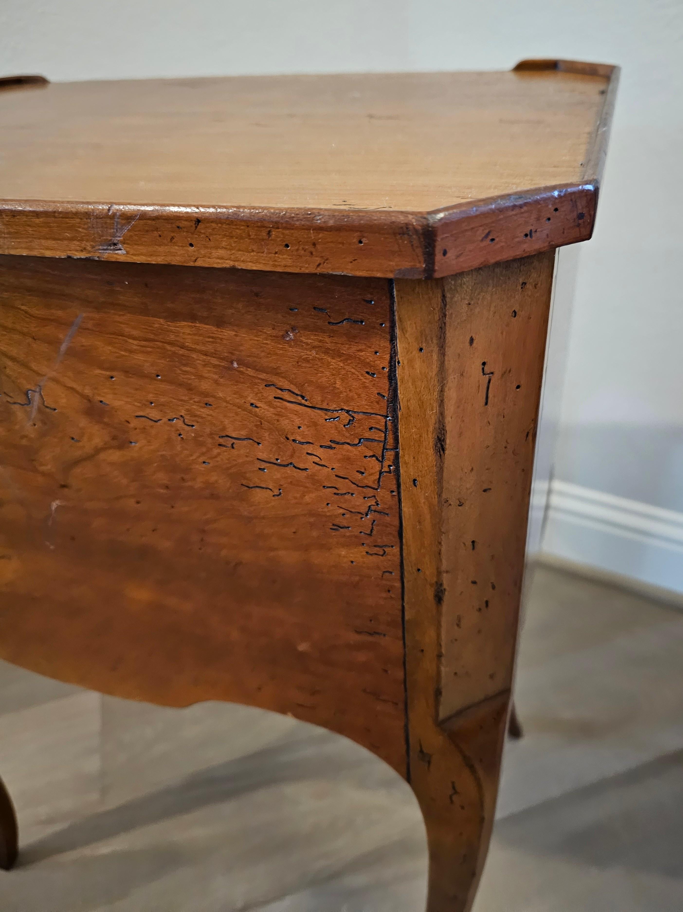 Pair of Country French Louis XV Style Fruitwood Nightstands End Tables 6