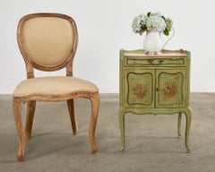 Pair of Country French Provincial Louis XV Lacquered Nightstands
