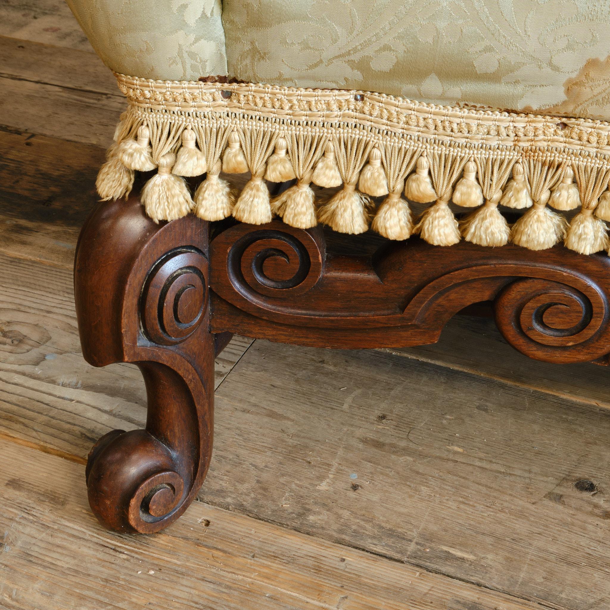 British Pair of Country House Barrel Back Armchairs c1900 For Sale