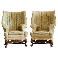 Pair of Country House Barrel Back Armchairs c1900
