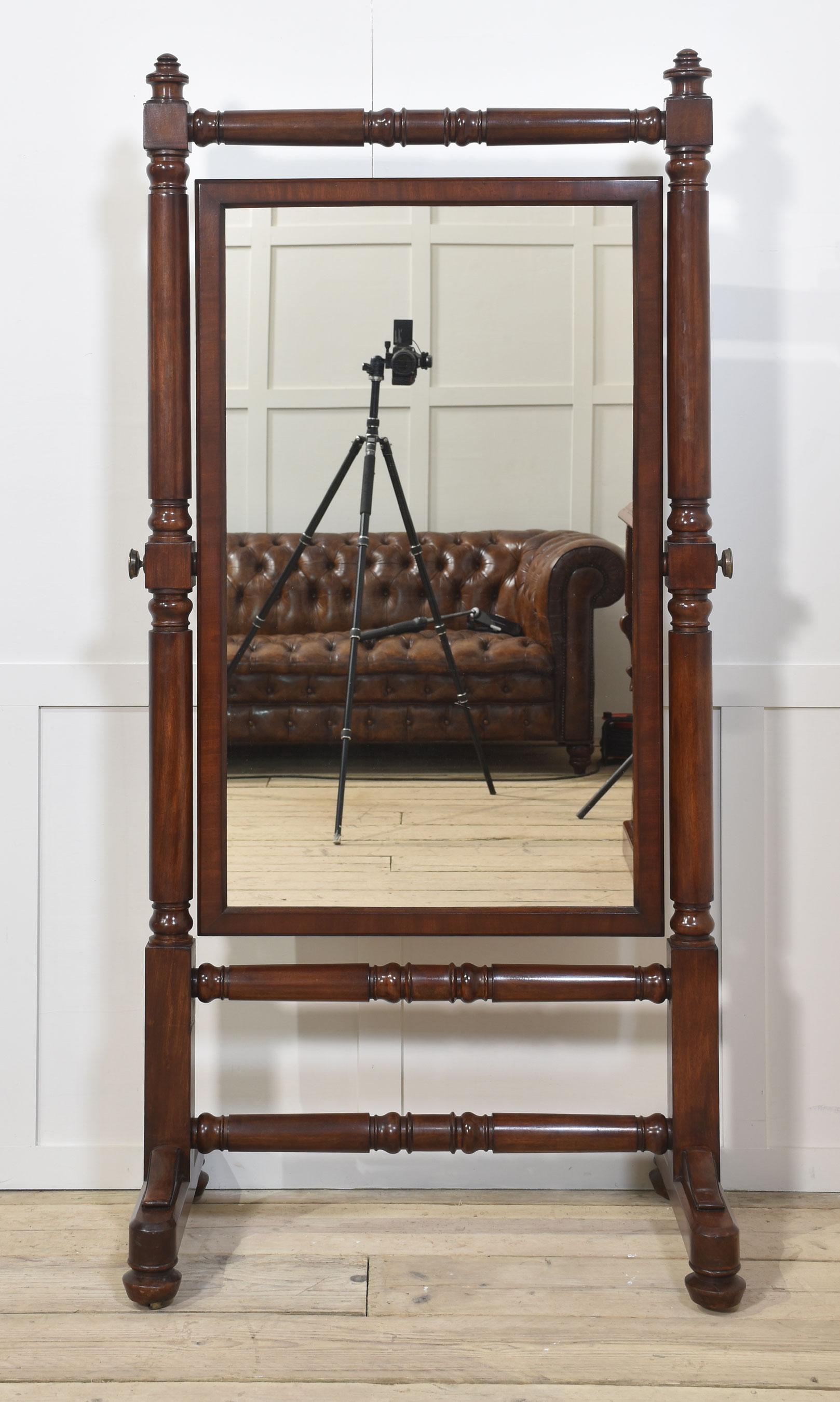 Pair of Country house Cheval mirrors For Sale 1